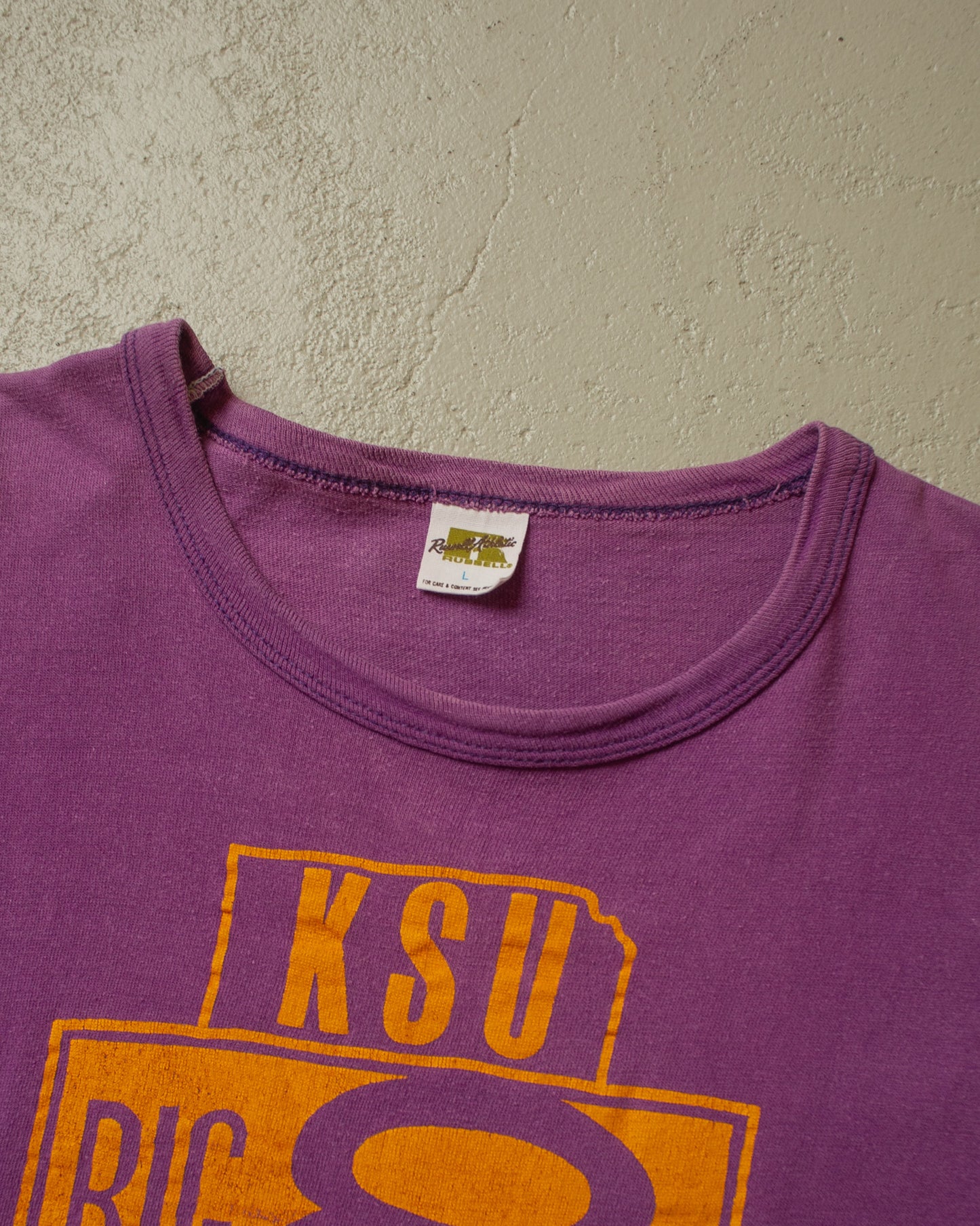 1970s Russell KSU Big 8 Conference T-shirt purple - M/L