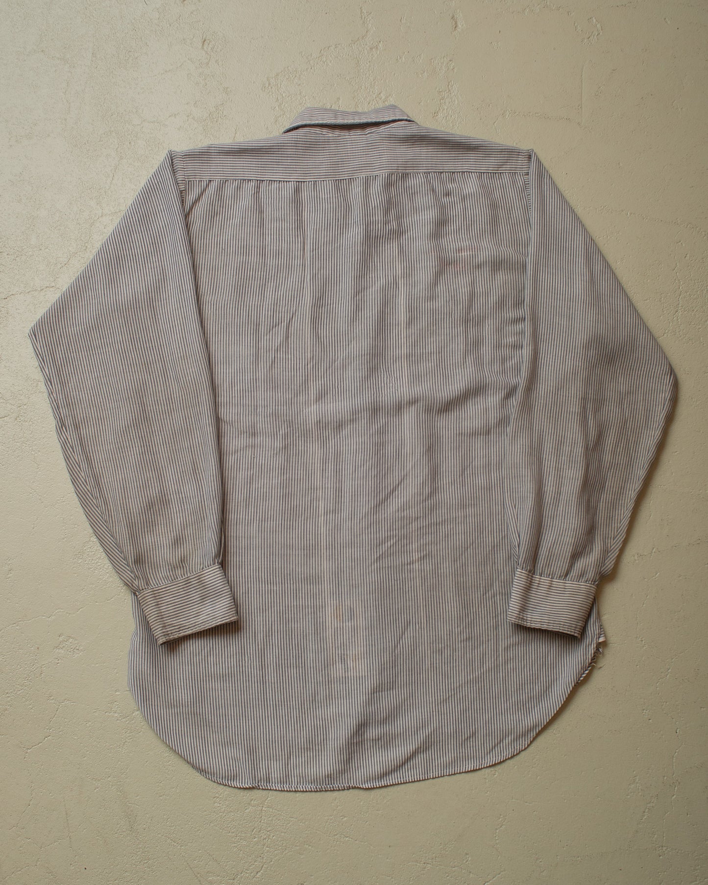 1960s/70s Unitog Esso striped Work Shirt grey - L