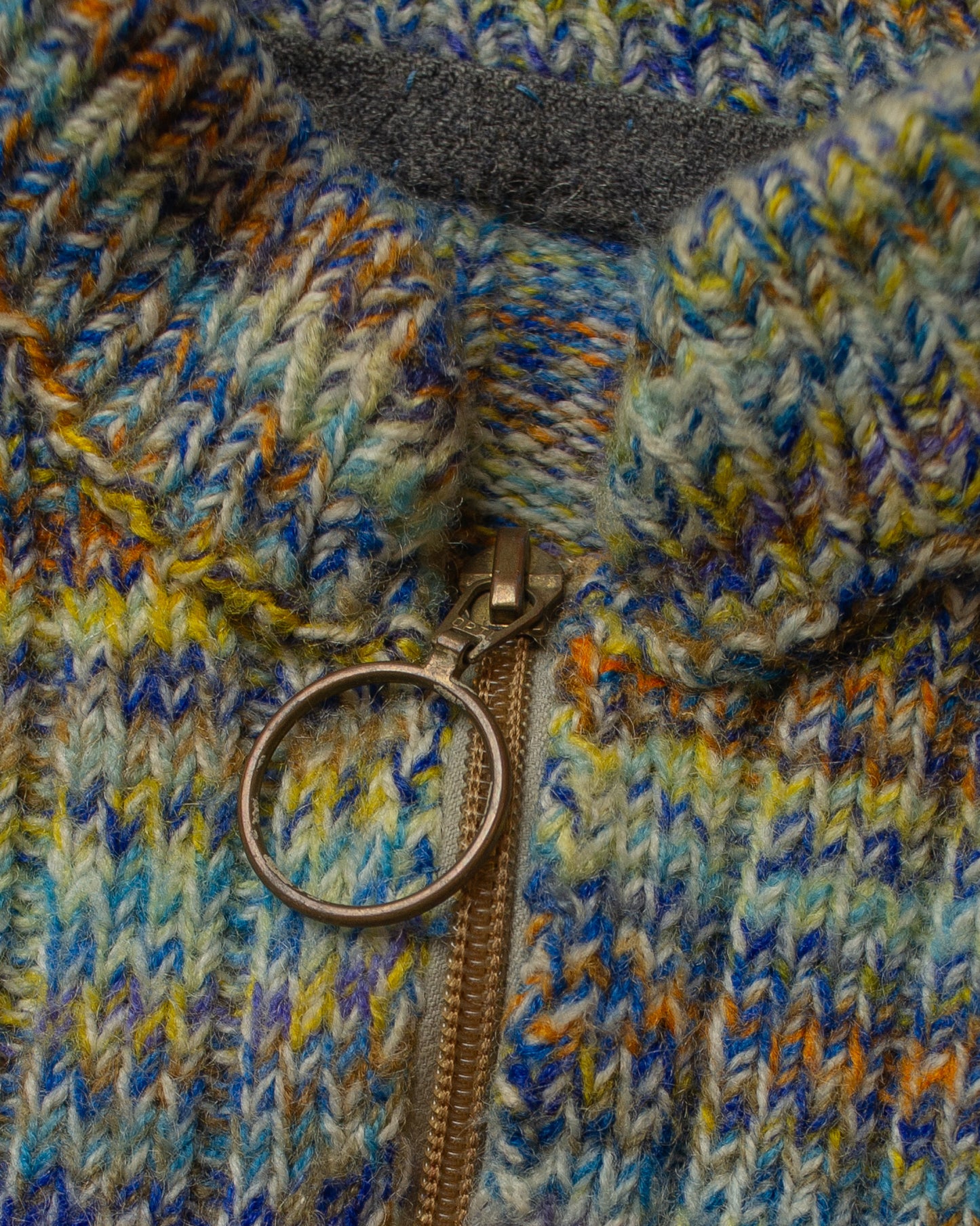 1970s/80s Womens Multi Color Homemade Knit Jacket - M/L