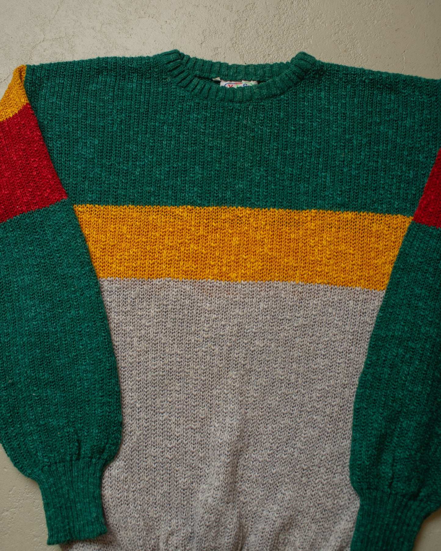1980s Y.E.S. Colorblock Knit Sweater multi - M/L
