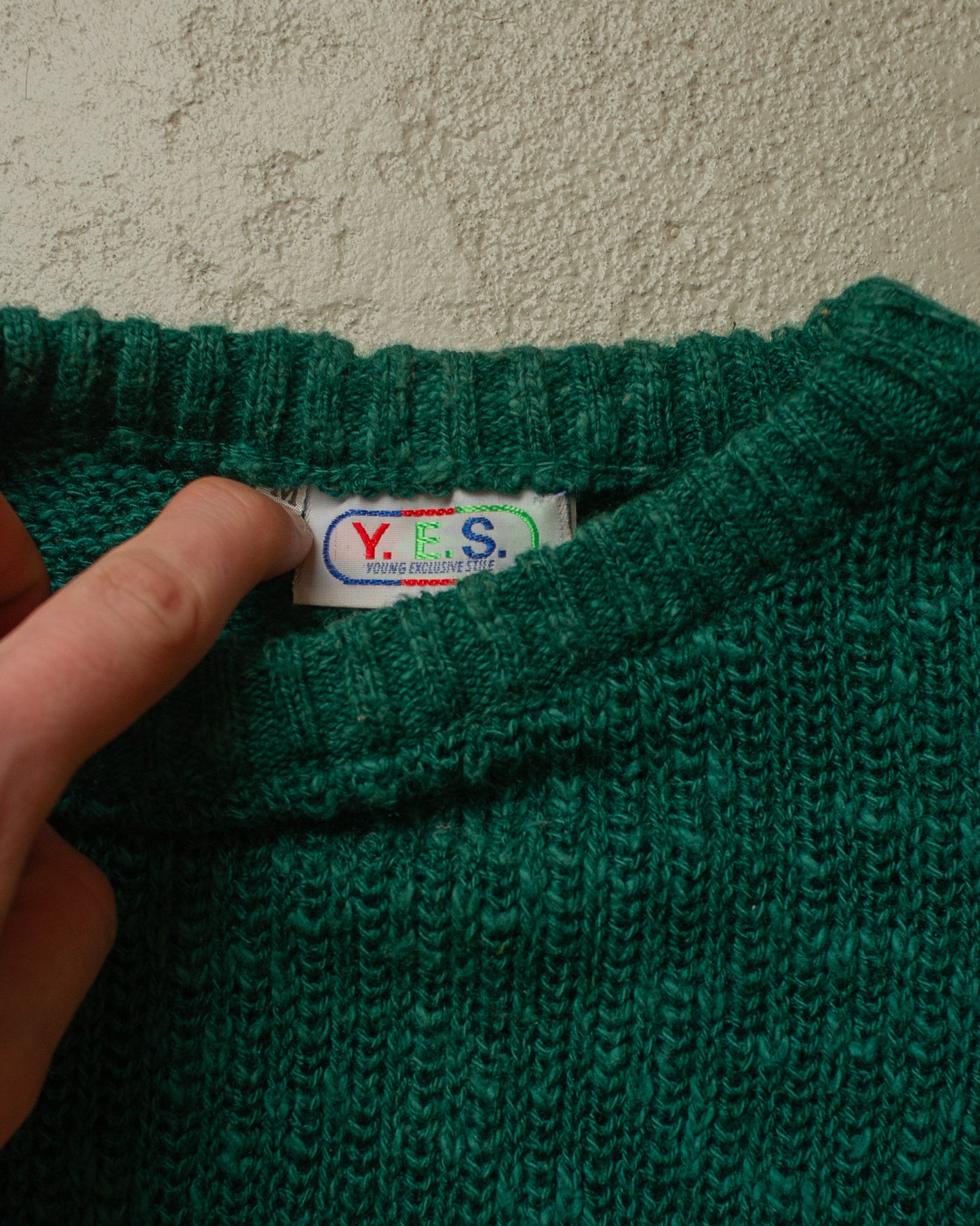 1980s Y.E.S. Colorblock Knit Sweater multi - M/L