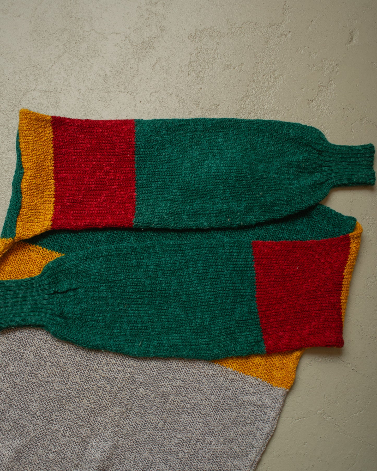 1980s Y.E.S. Colorblock Knit Sweater multi - M/L