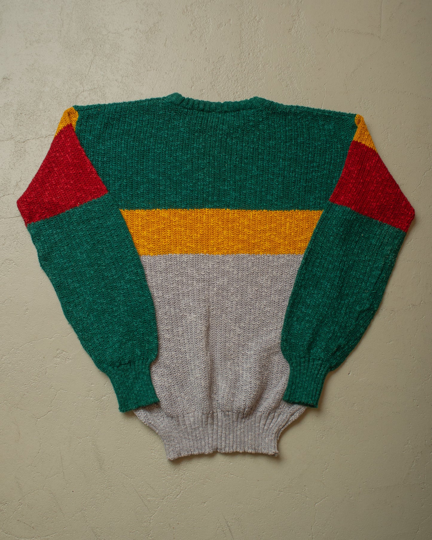 1980s Y.E.S. Colorblock Knit Sweater multi - M/L