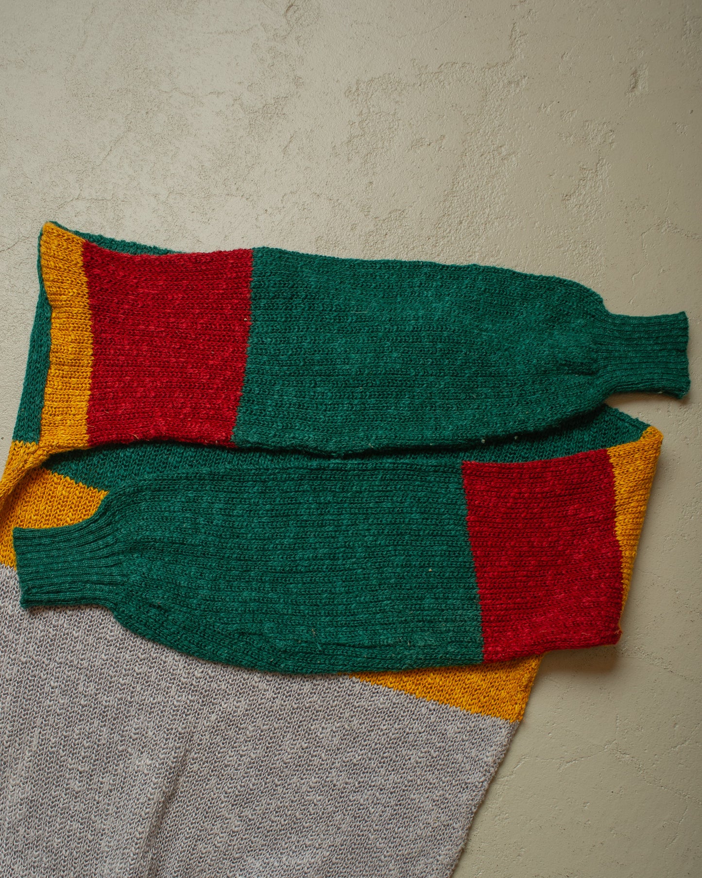 1980s Y.E.S. Colorblock Knit Sweater multi - M/L