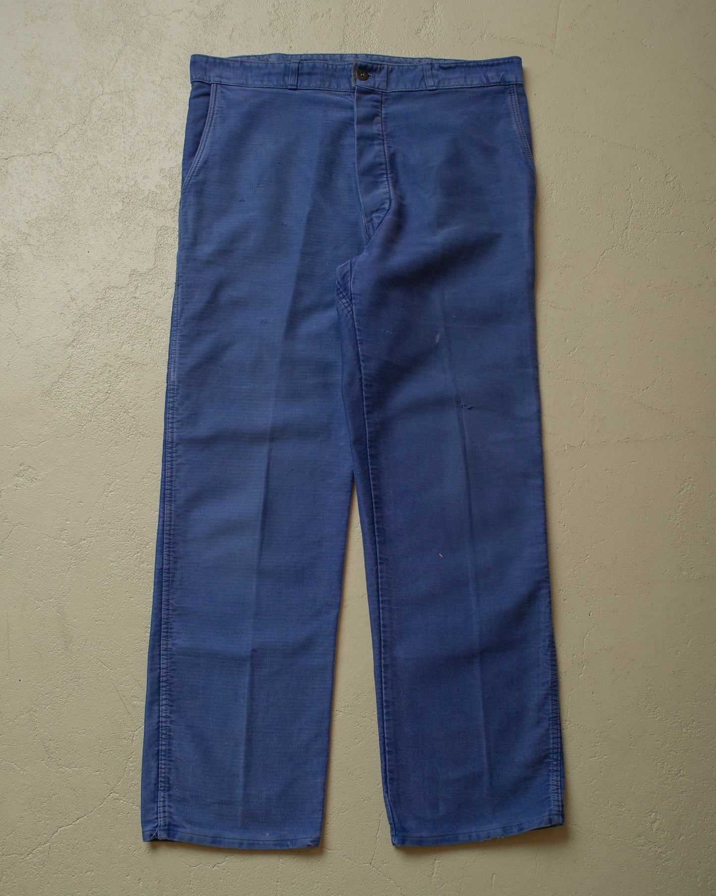 1950s/60s French Moleskin Workwear Pants navyblue - W35 L29