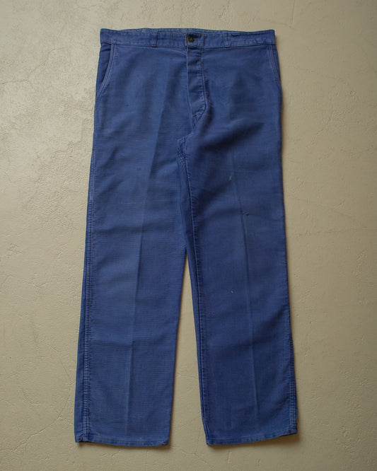1950s/60s French Moleskin Workwear Pants navyblue - W35 L29