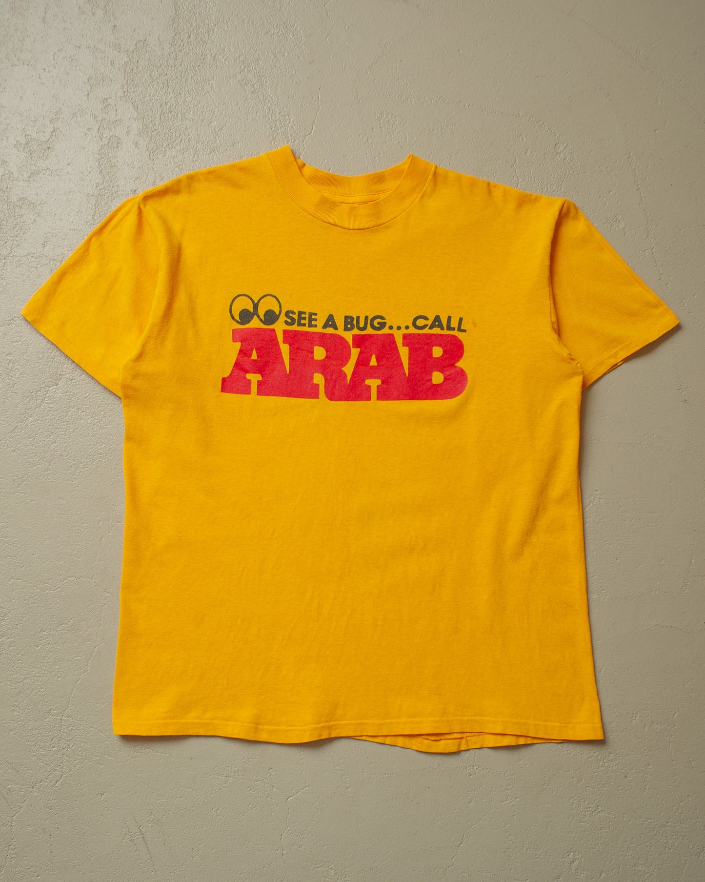 1970s/80s "See a Bug..." T-shirt yellow - L