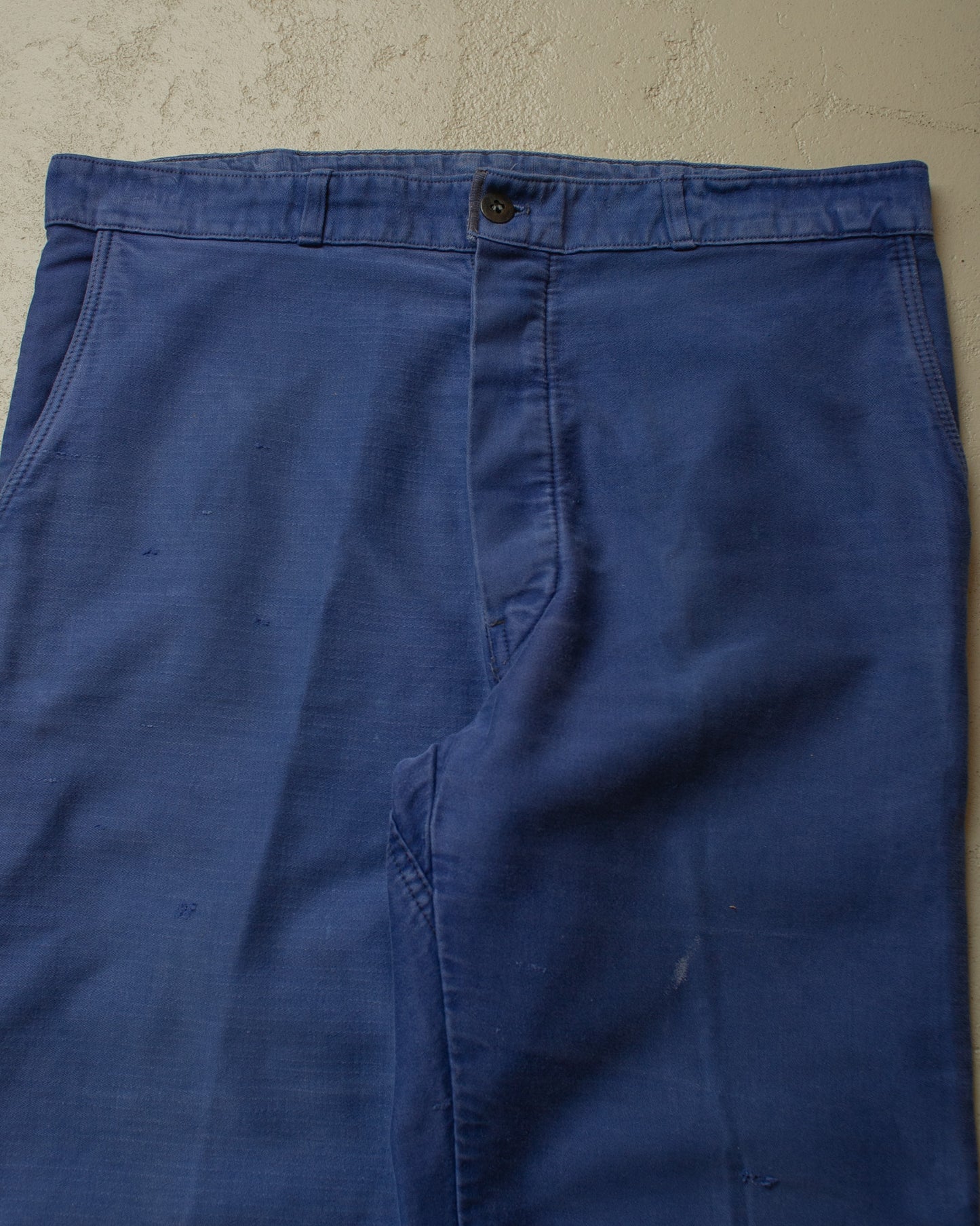 1950s/60s French Moleskin Workwear Pants navyblue - W35 L29
