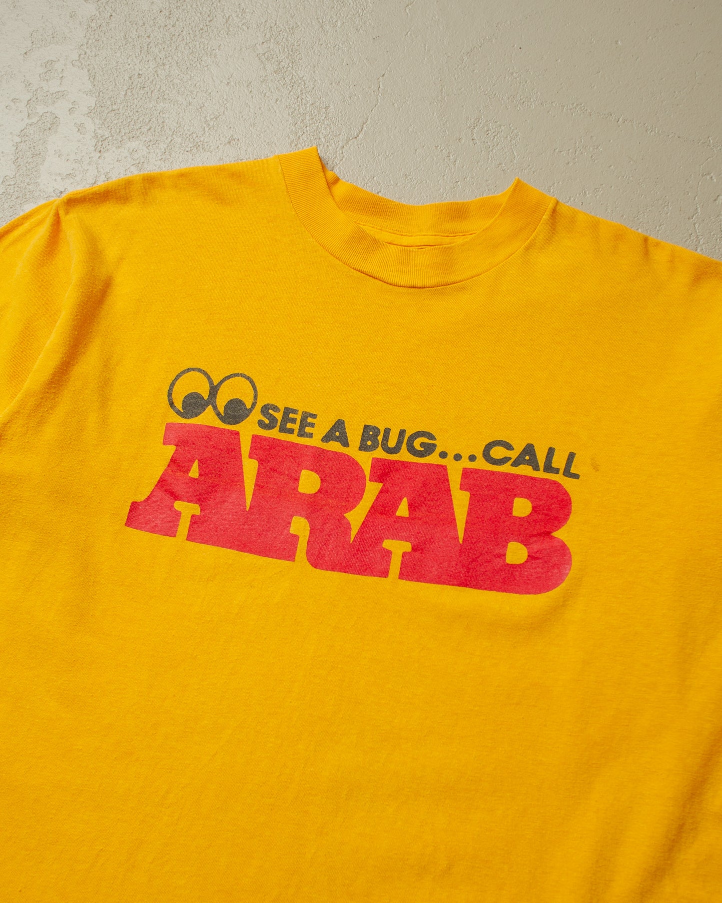 1970s/80s "See a Bug..." T-shirt yellow - L