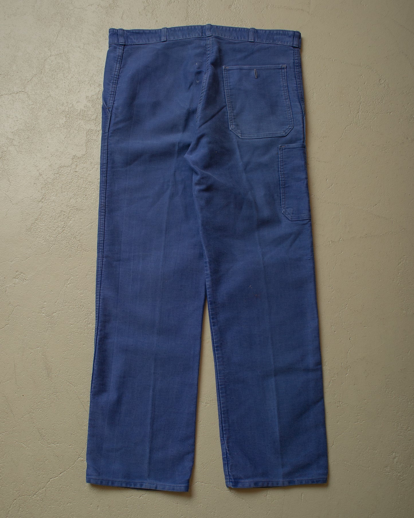 1950s/60s French Moleskin Workwear Pants navyblue - W35 L29