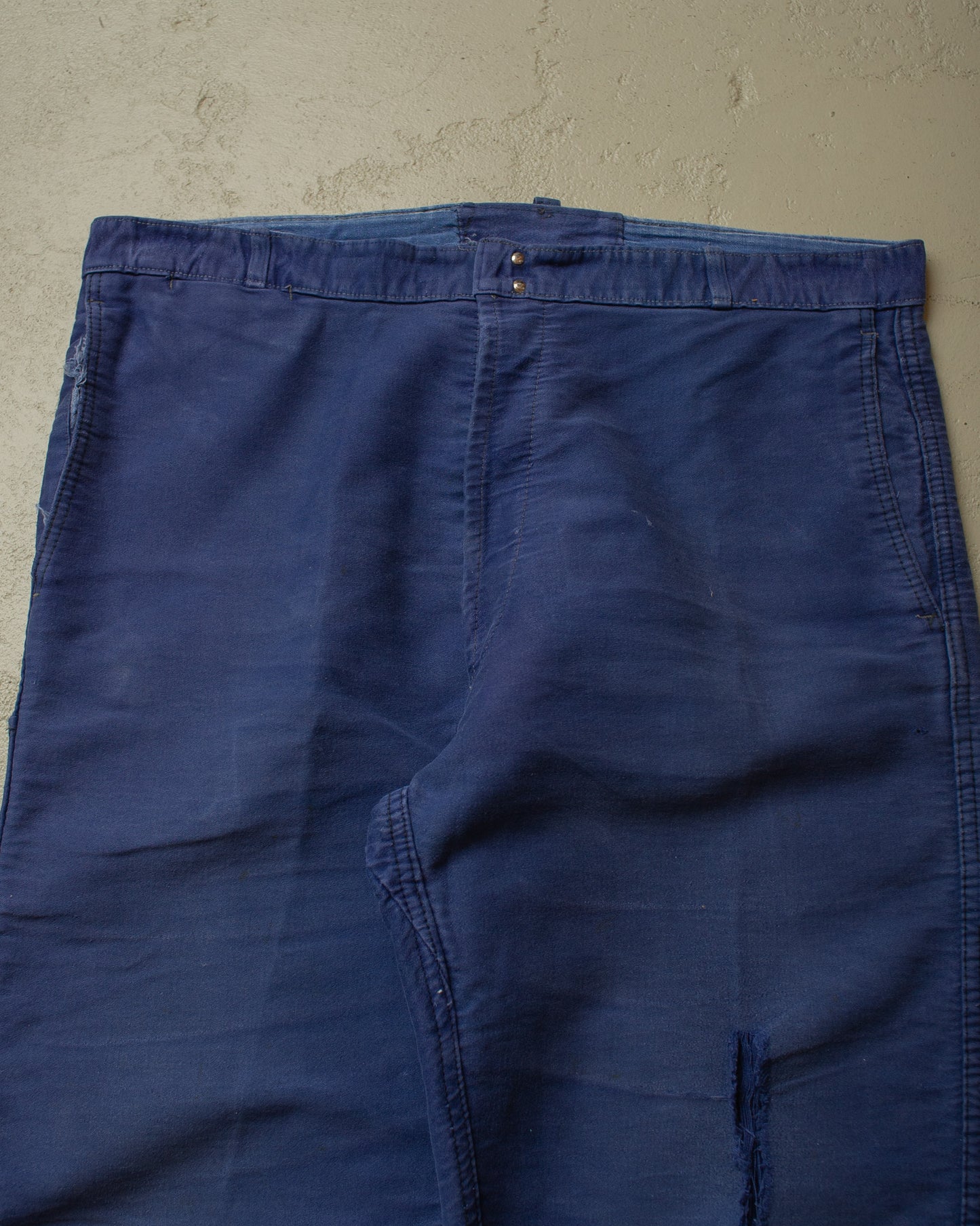 1940s/50s Le Mont St. Michel Moleskin Work Pants navyblue - W38 L30