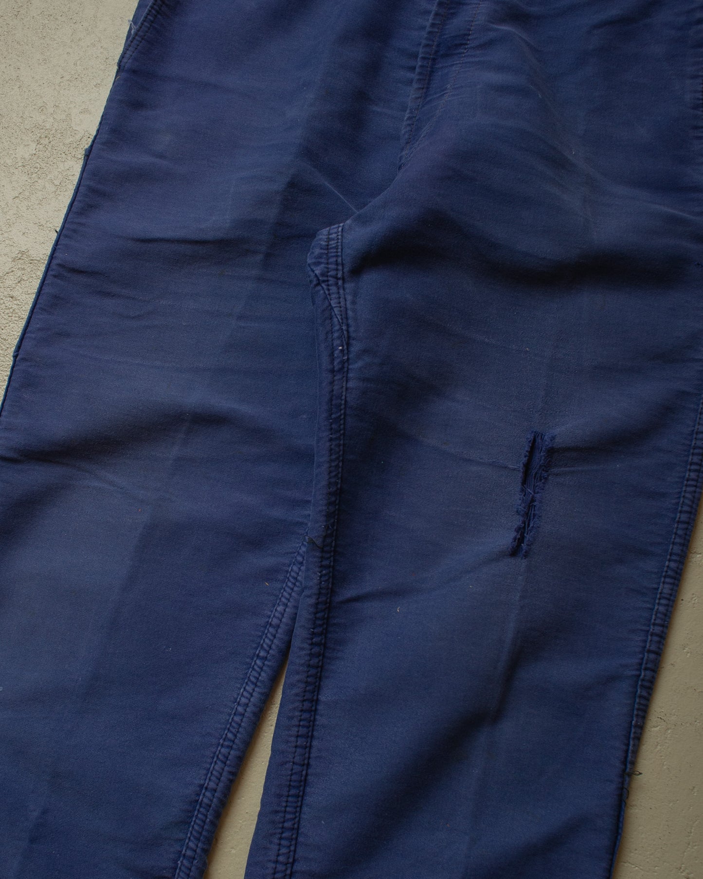 1940s/50s Le Mont St. Michel Moleskin Work Pants navyblue - W38 L30