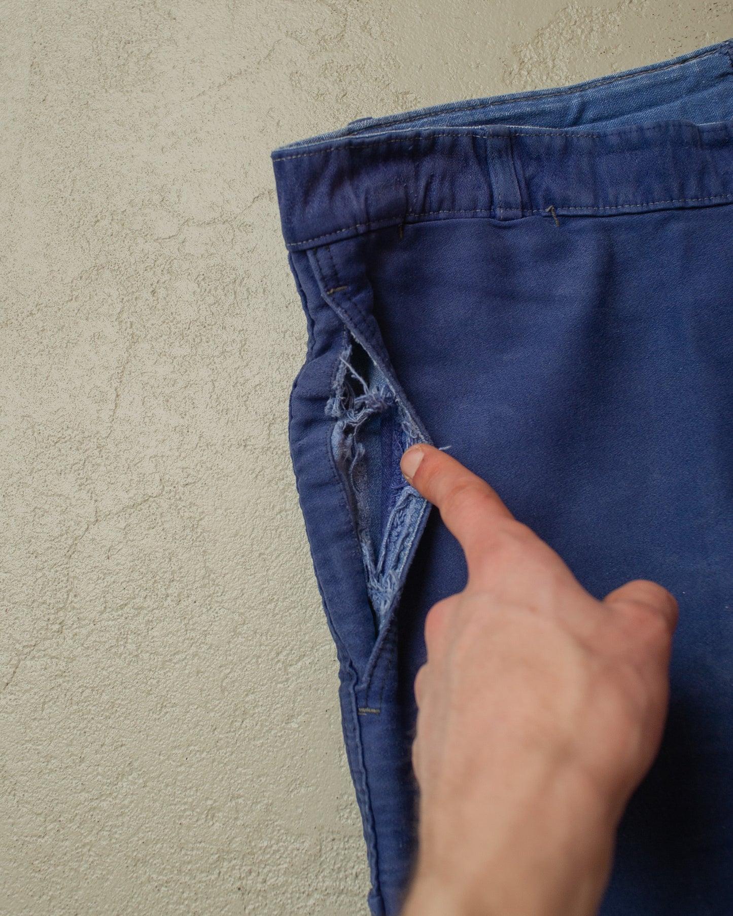 1940s/50s Le Mont St. Michel Moleskin Work Pants navyblue - W38 L30