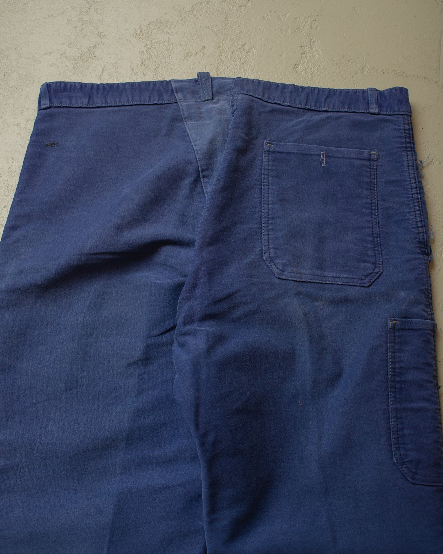 1940s/50s Le Mont St. Michel Moleskin Work Pants navyblue - W38 L30