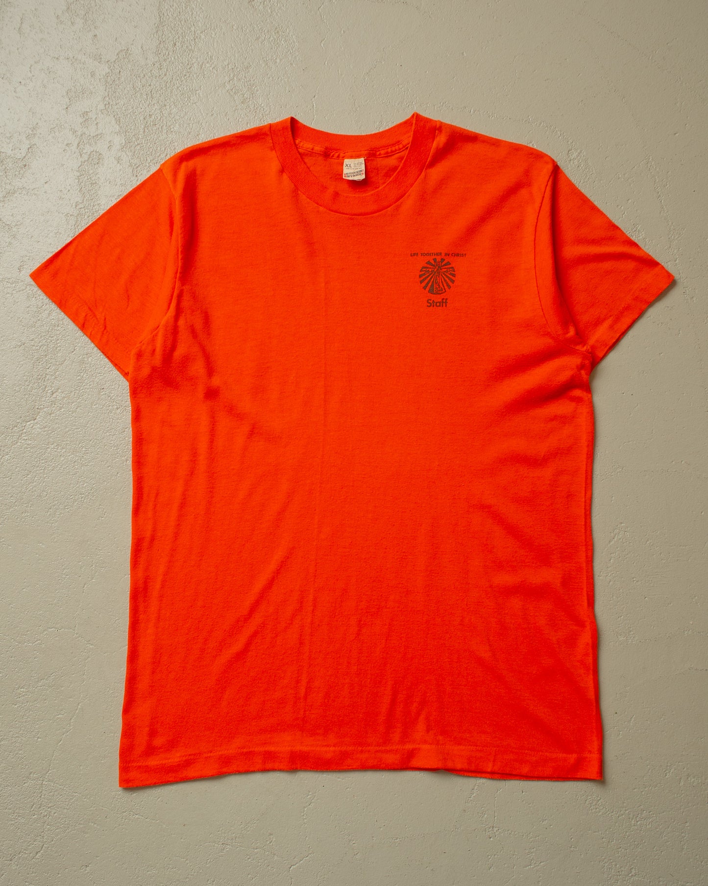 1980s "Life together in Christ" Staff T-shirt orange - M