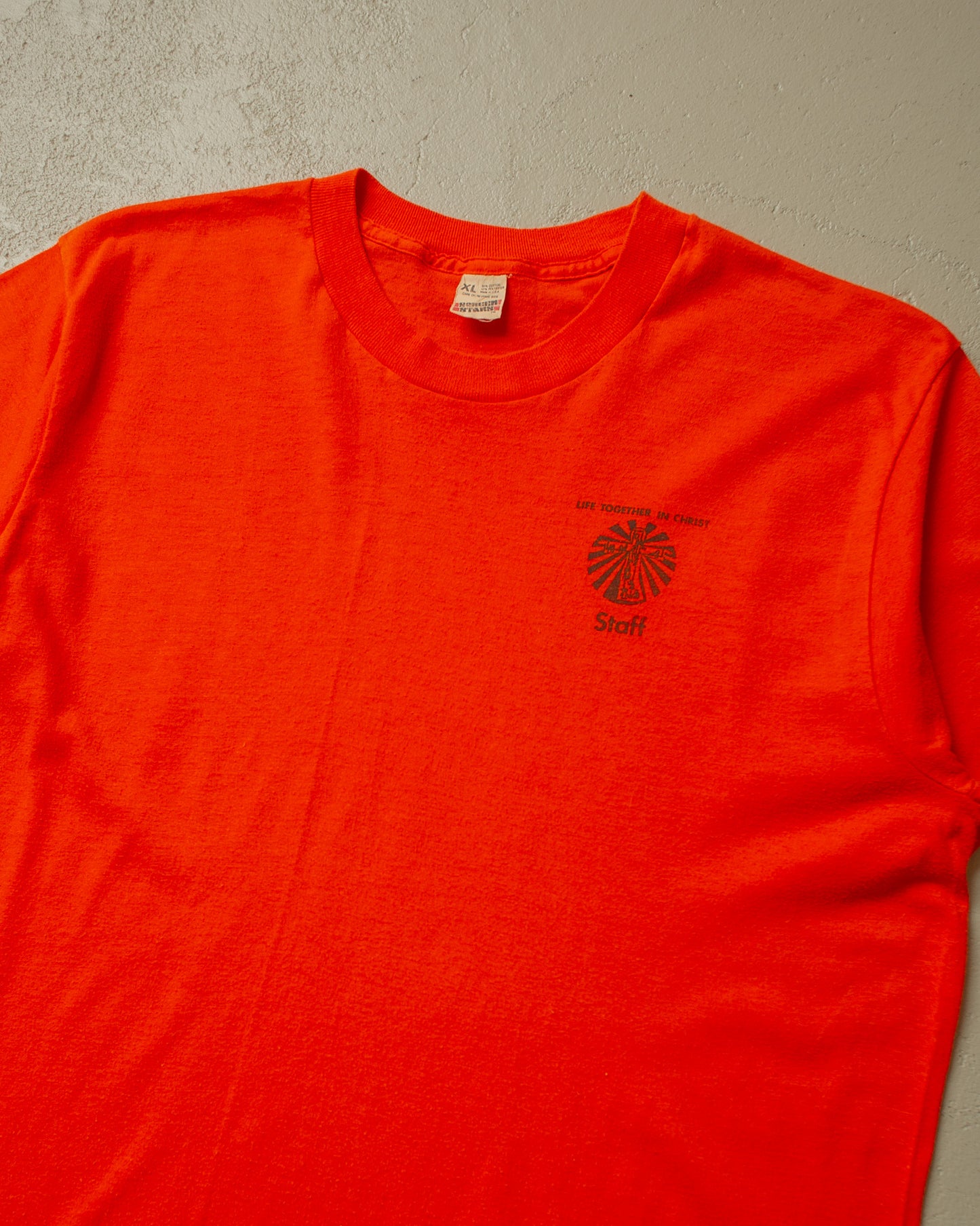 1980s "Life together in Christ" Staff T-shirt orange - M