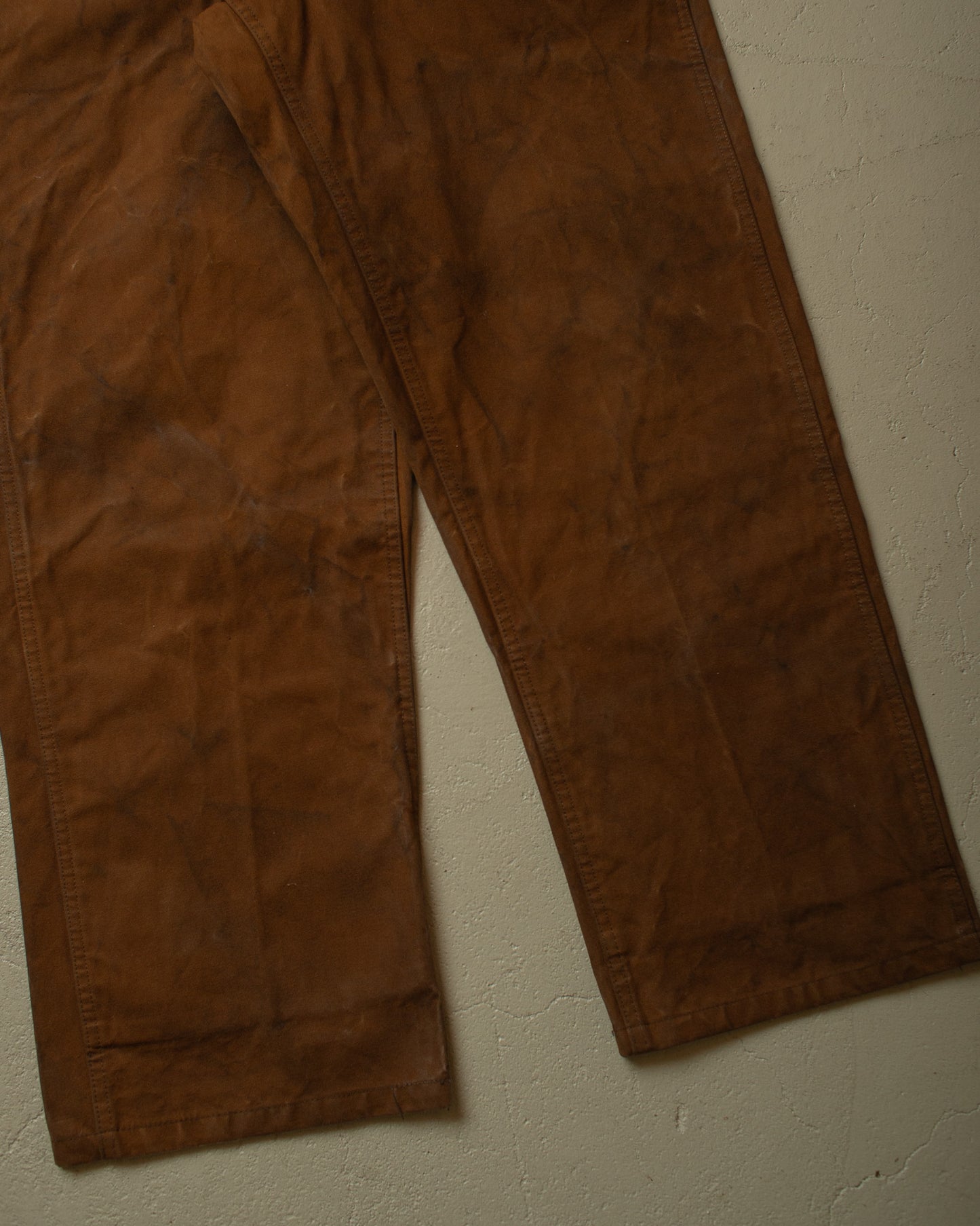 1930s/40s Fishtail Canvas Pants brown - W35 L30