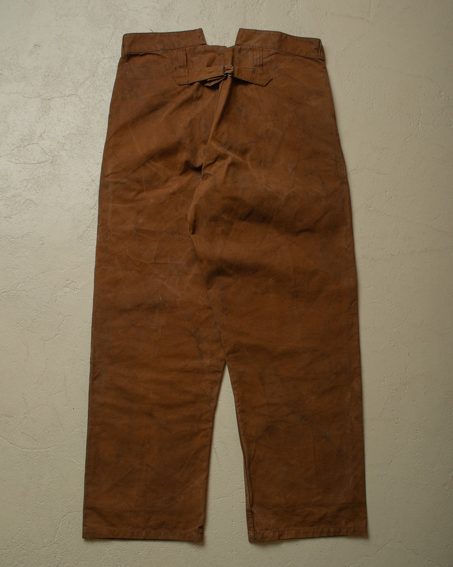 1930s/40s Fishtail Canvas Pants brown - W35 L30