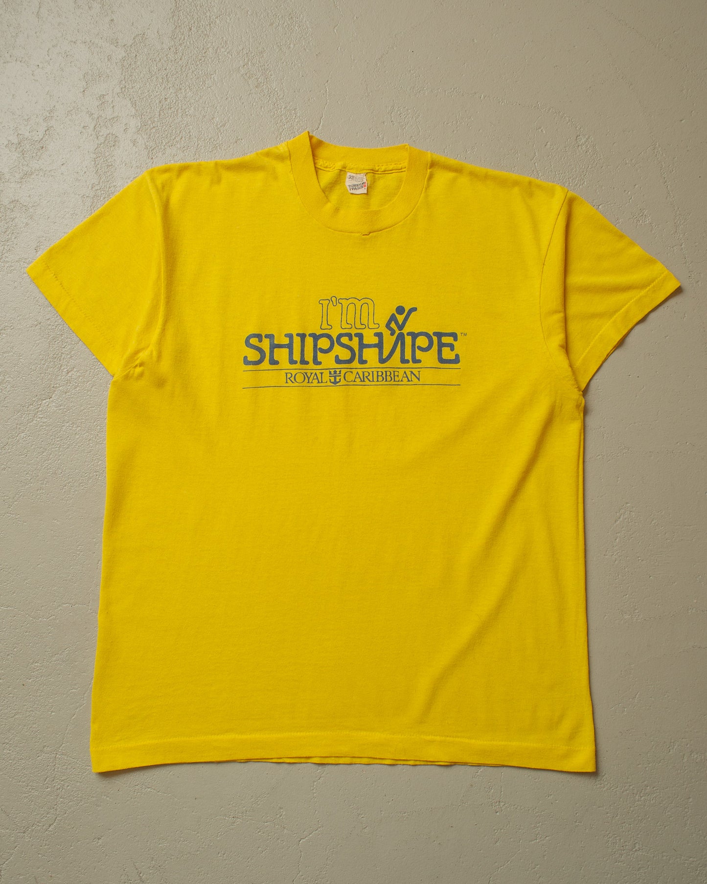1980s "I´m Shipshape" Royal Caribbean T-shirt yellow - M/L