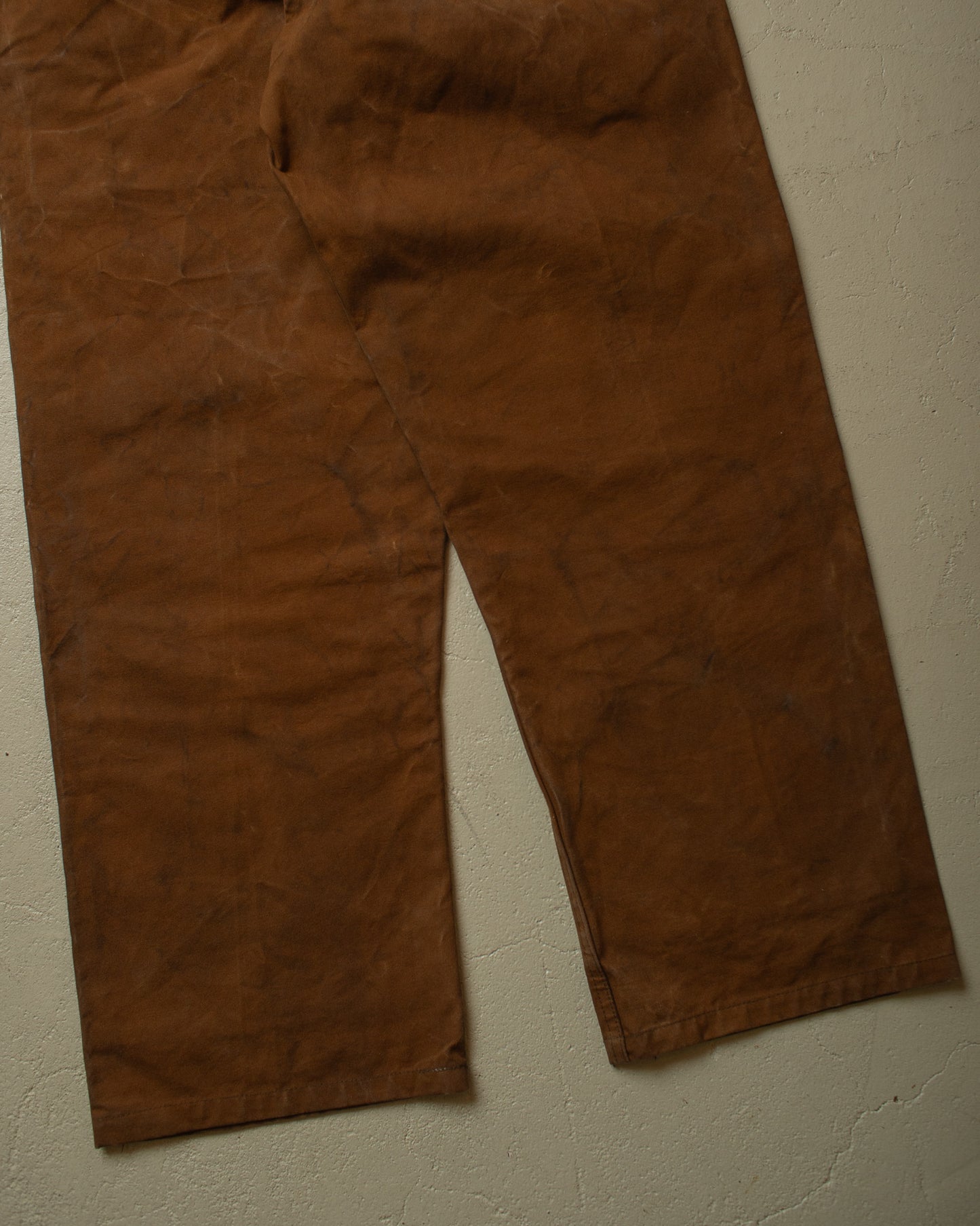 1930s/40s Fishtail Canvas Pants brown - W35 L30