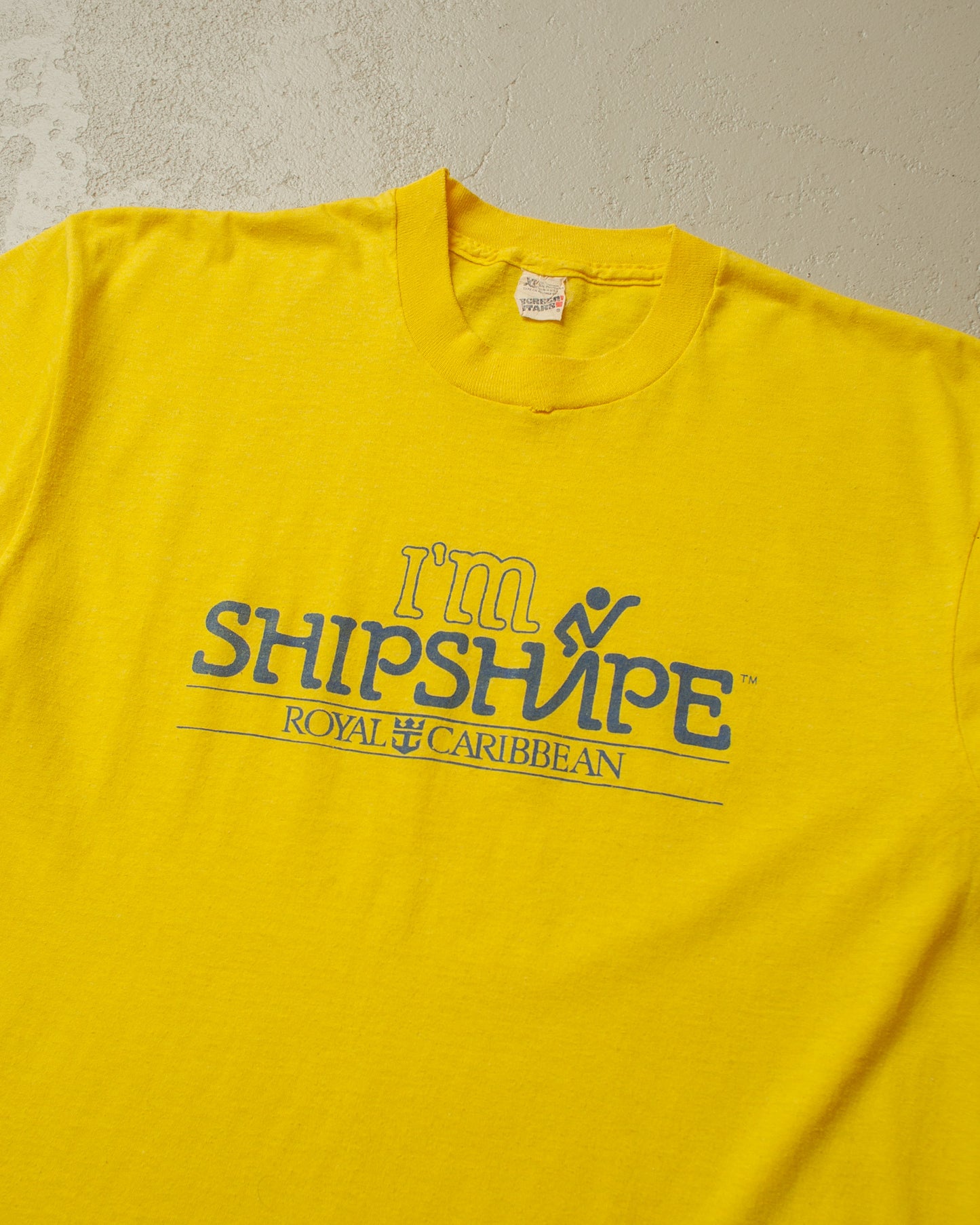1980s "I´m Shipshape" Royal Caribbean T-shirt yellow - M/L