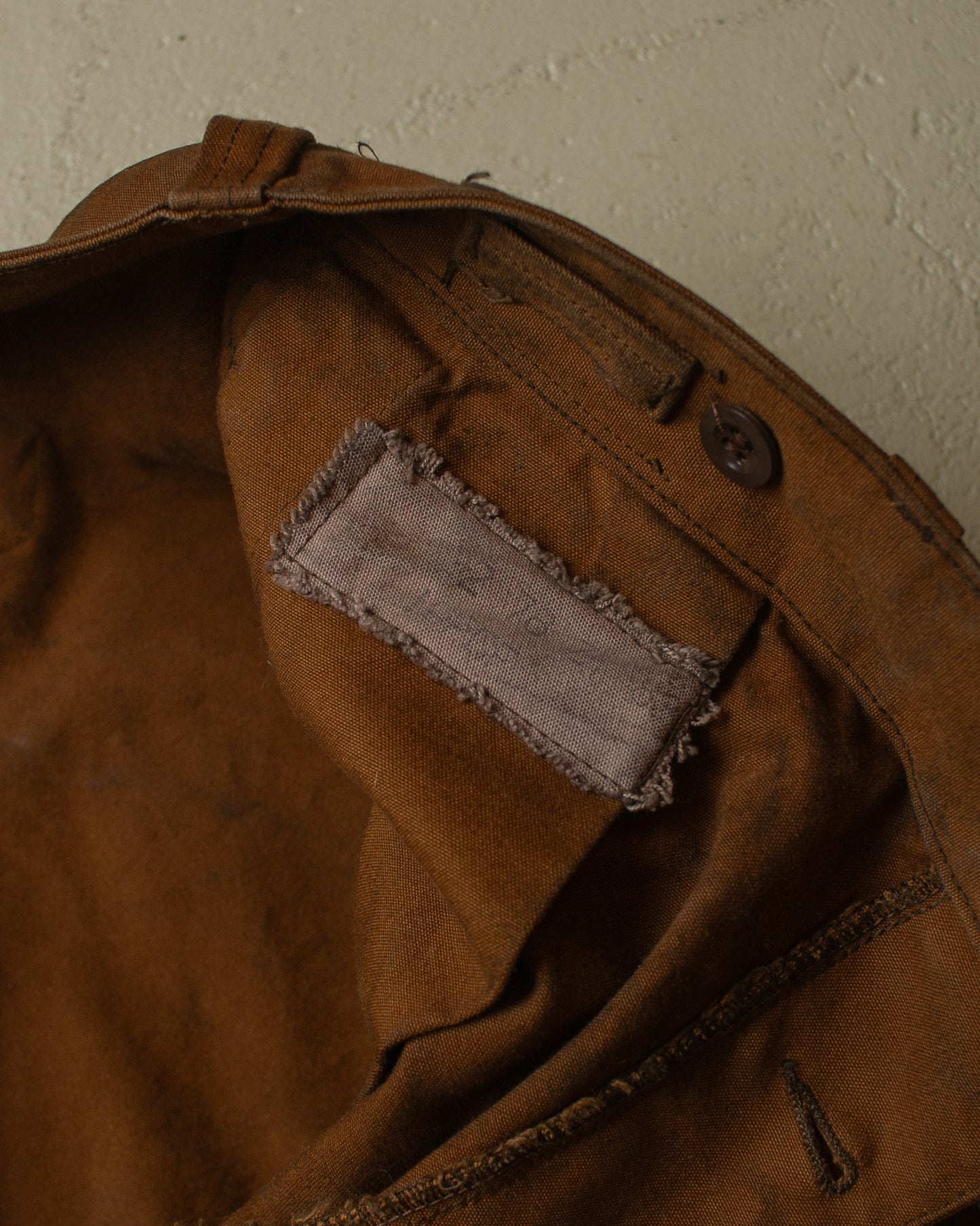 1930s/40s Fishtail Canvas Pants brown - W35 L30