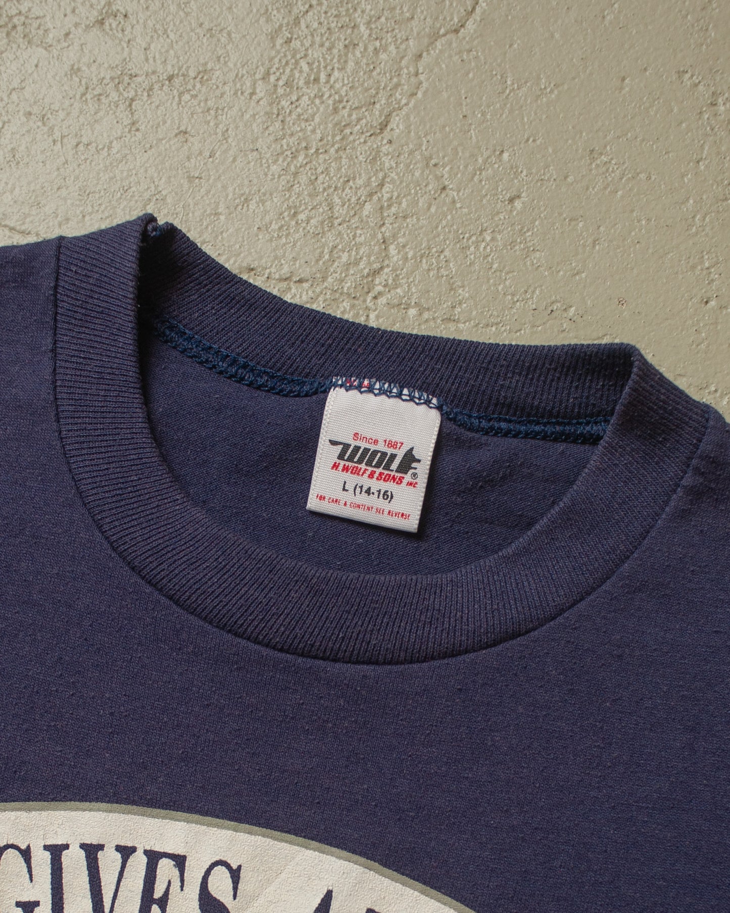 1987 Womens "Who gives an Oink" Baby T-shirt navyblue - XS/S