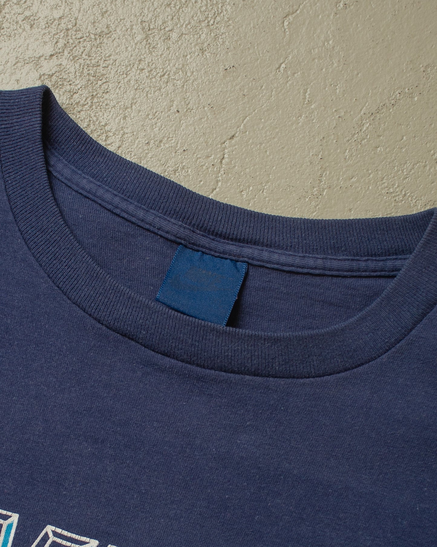 1980s Nike Spellout Longsleeve faded navyblue - L/XL