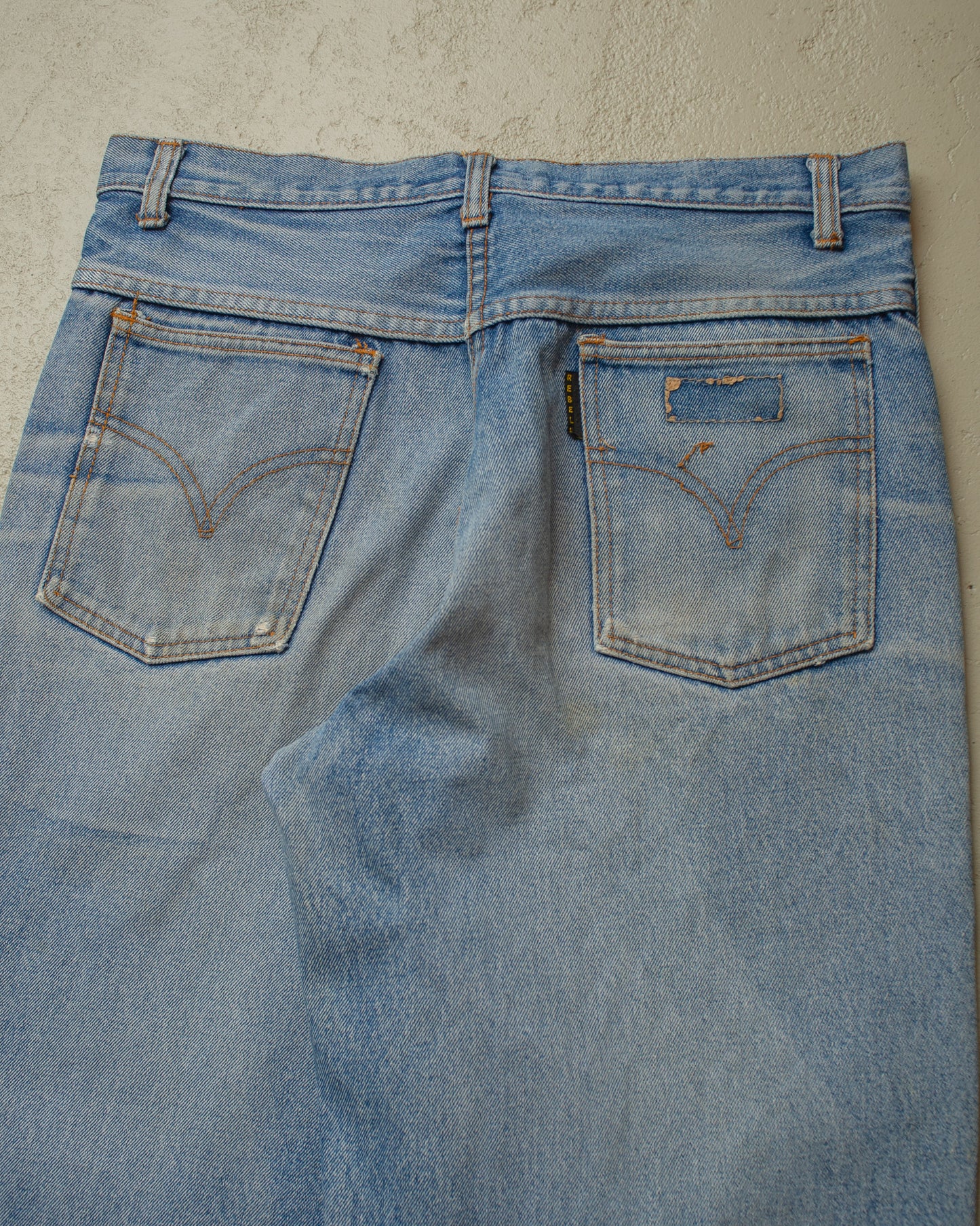 1980s Faded Rebel Jeans light blue - W32 L31