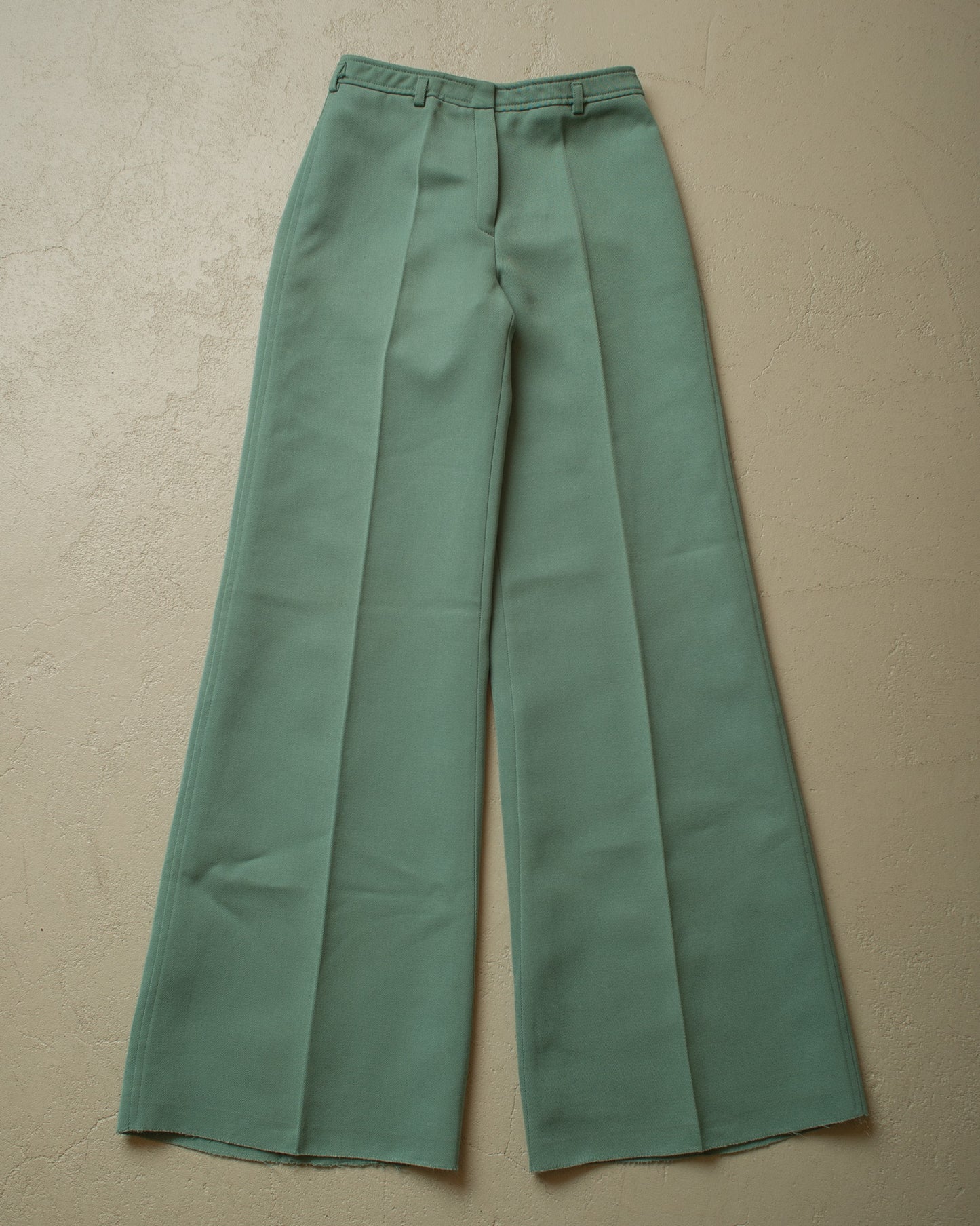 1970s Womens Diolen Flared Pants green - W26 L33