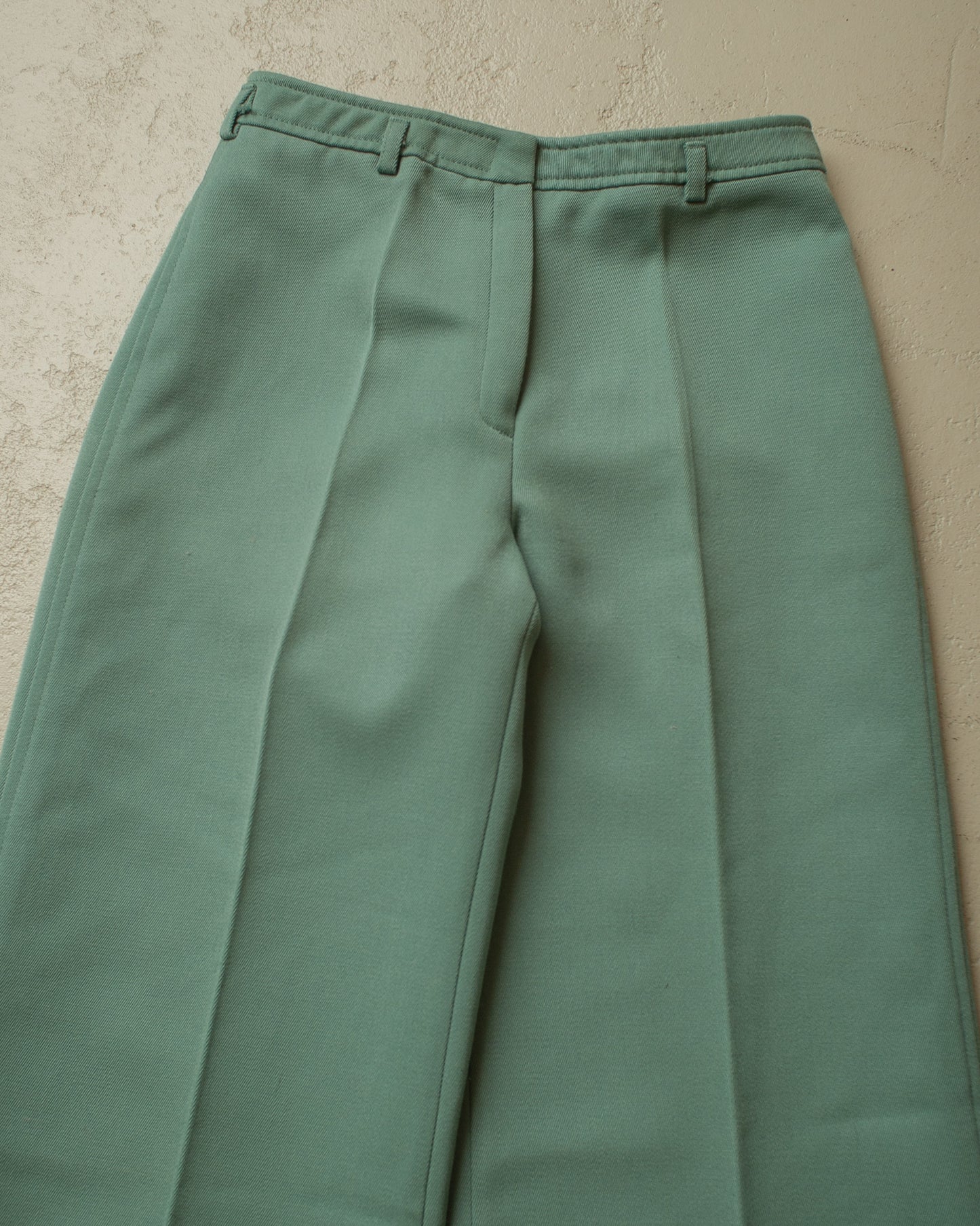 1970s Womens Diolen Flared Pants green - W26 L33