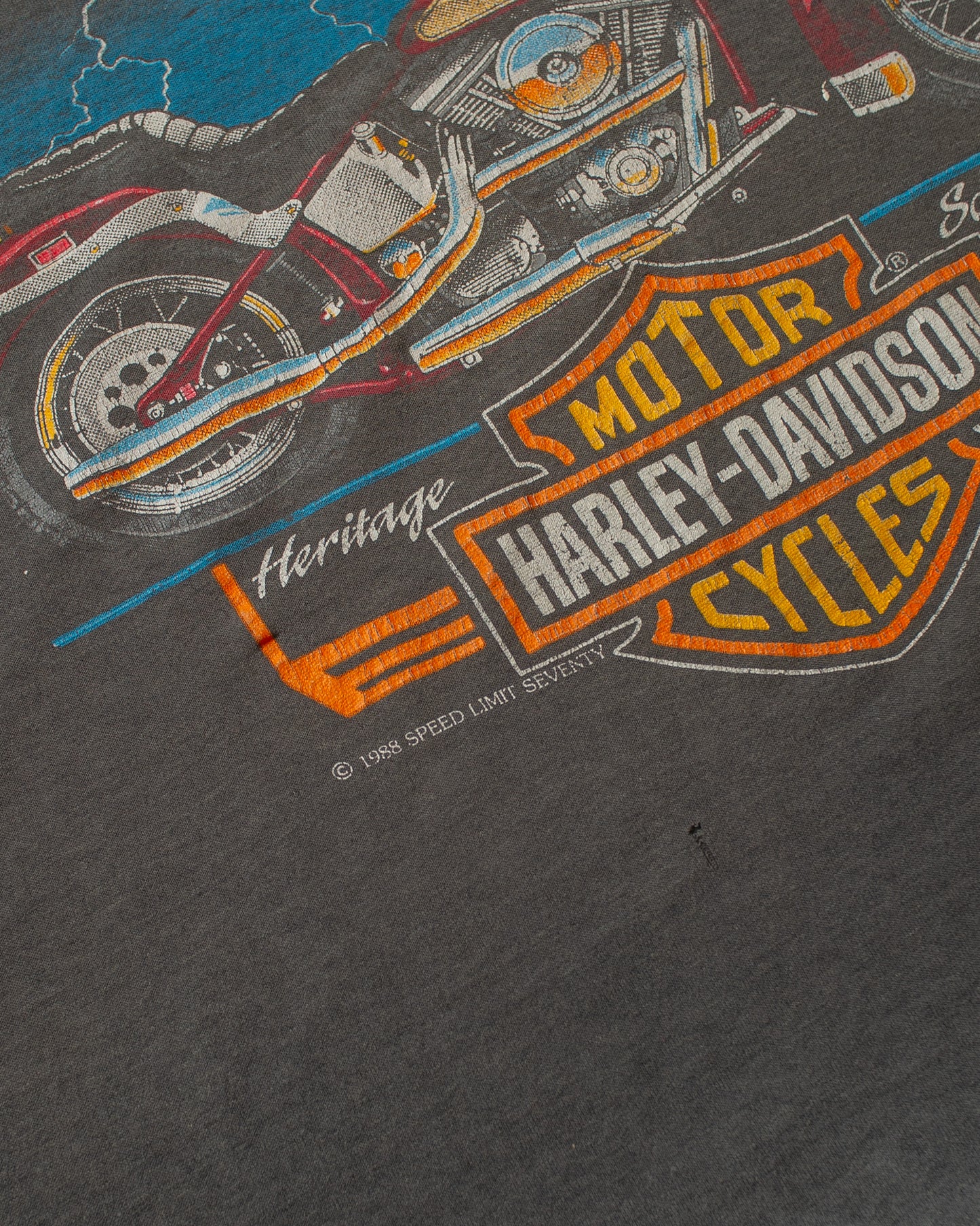 1988 Harley Davidson "Reel Steal" Cut-off Shirt Faded black - M