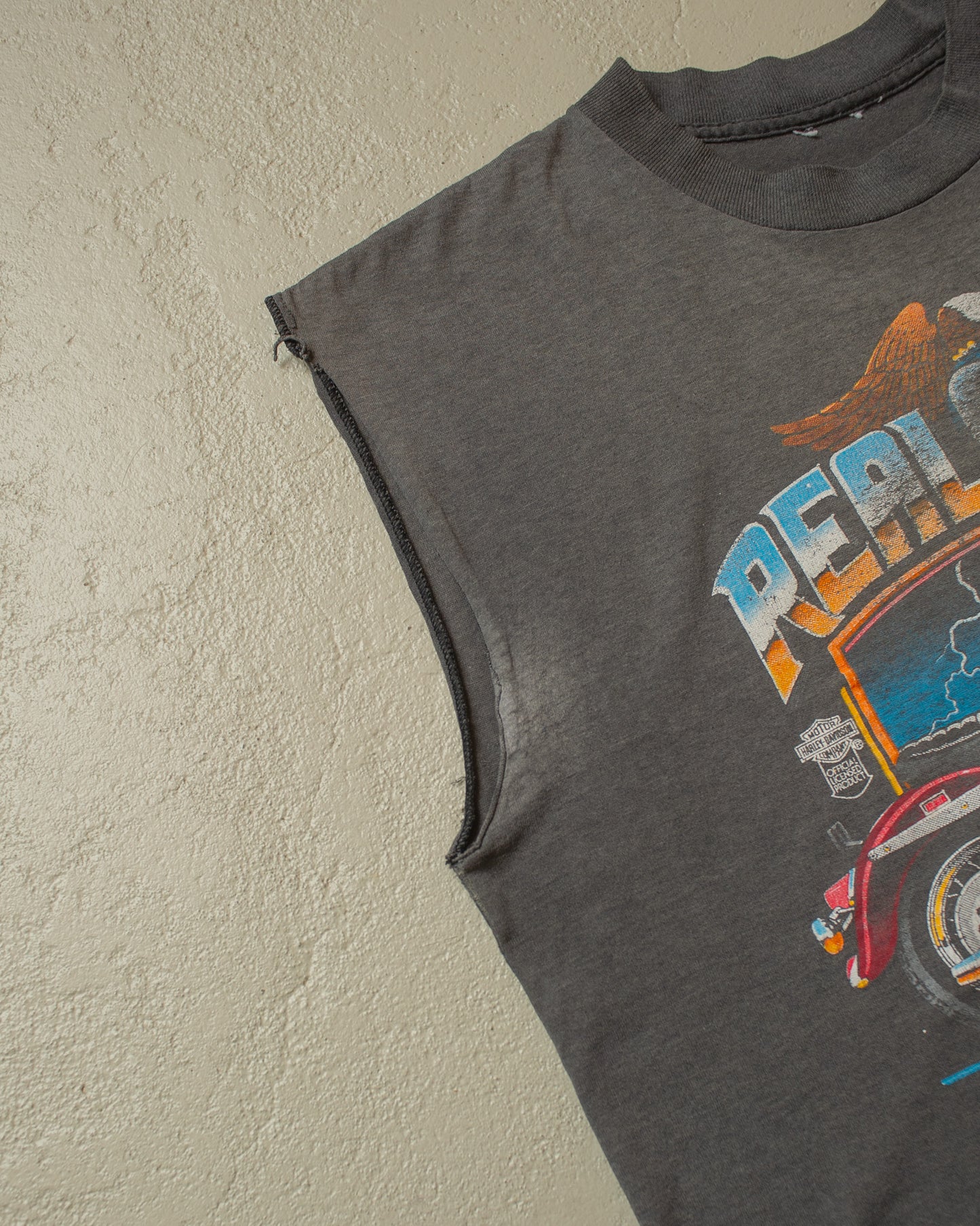 1988 Harley Davidson "Reel Steal" Cut-off Shirt Faded black - M