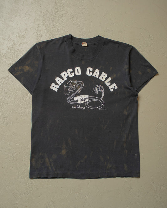 1980s Rapco Cable Stained T-shirt black - M/L
