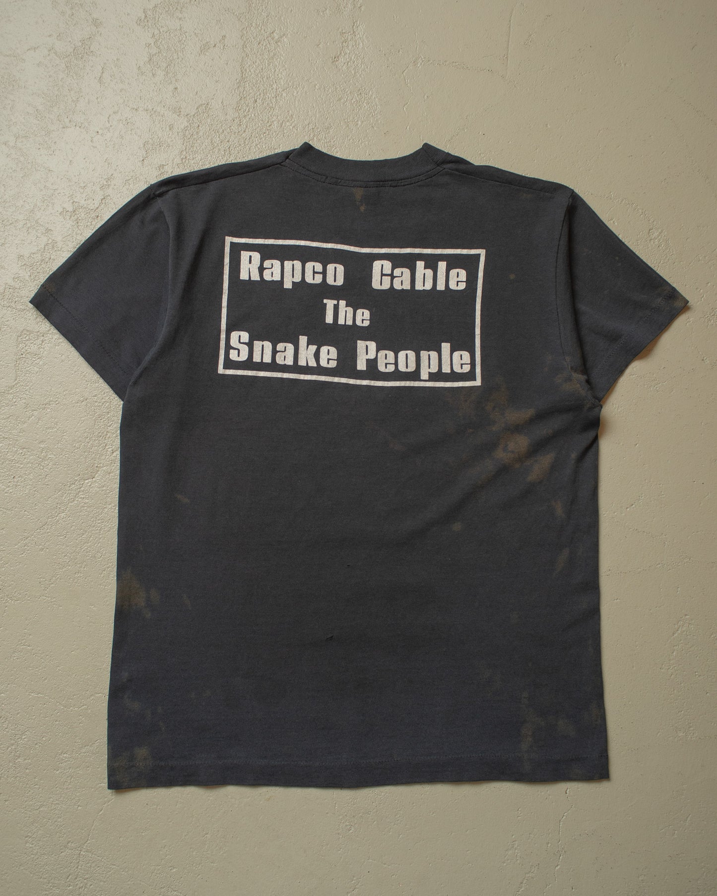 1980s Rapco Cable Stained T-shirt black - M/L