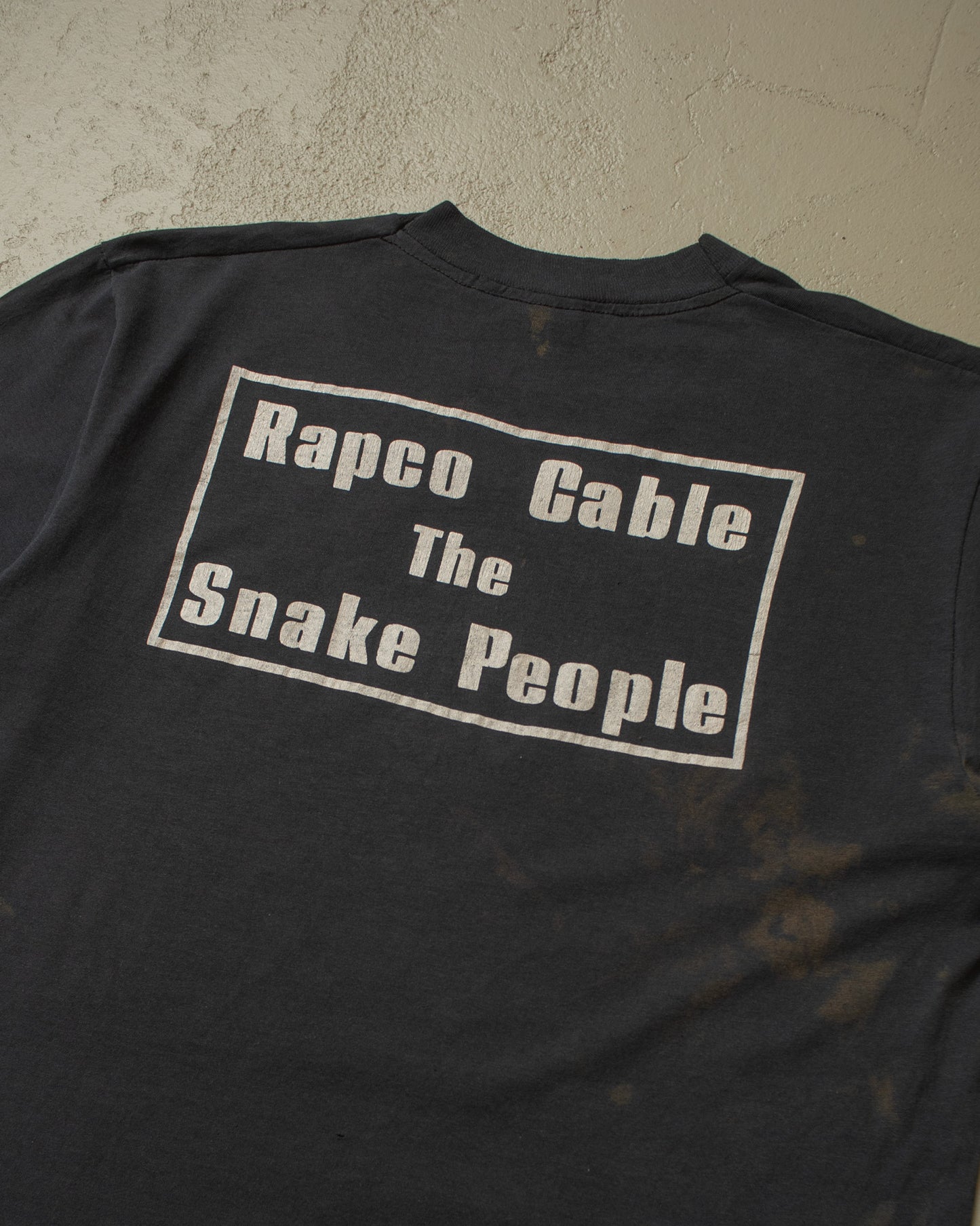 1980s Rapco Cable Stained T-shirt black - M/L