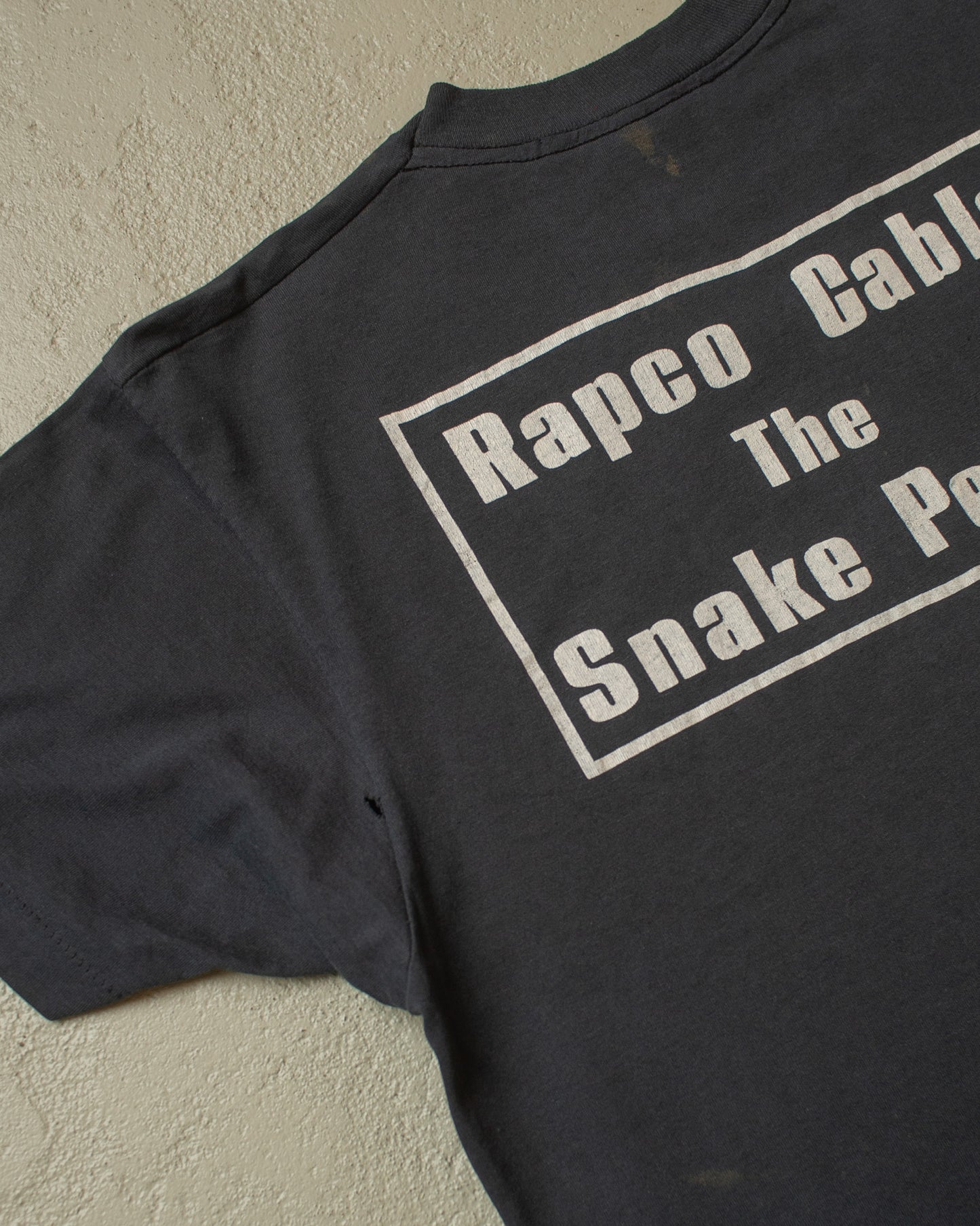 1980s Rapco Cable Stained T-shirt black - M/L