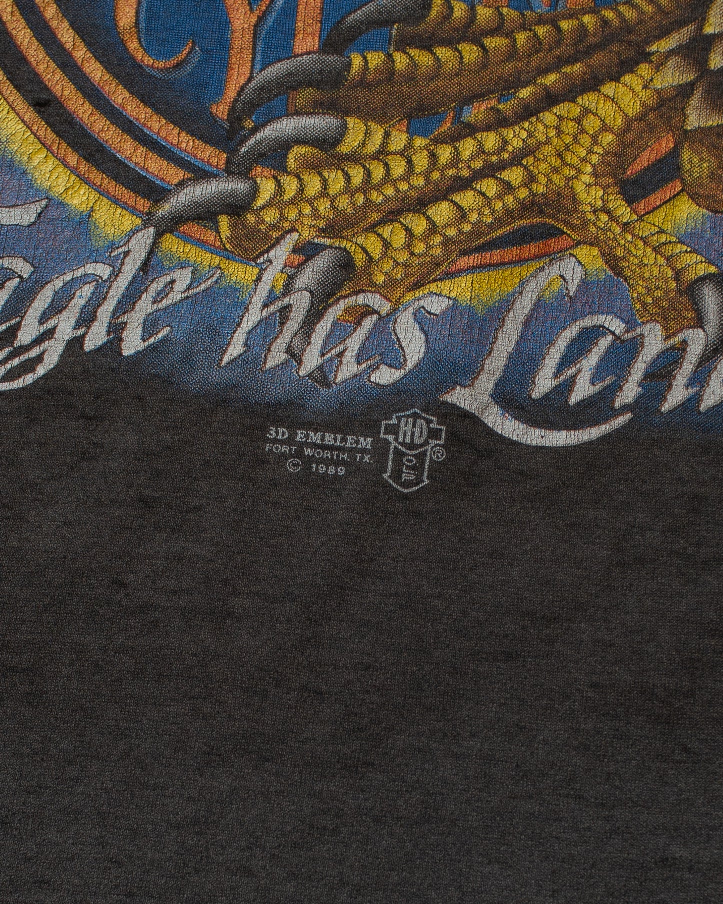 1988 Harley Davidson "the Eagle has landed" 3D Emblem T-shirt - M/L