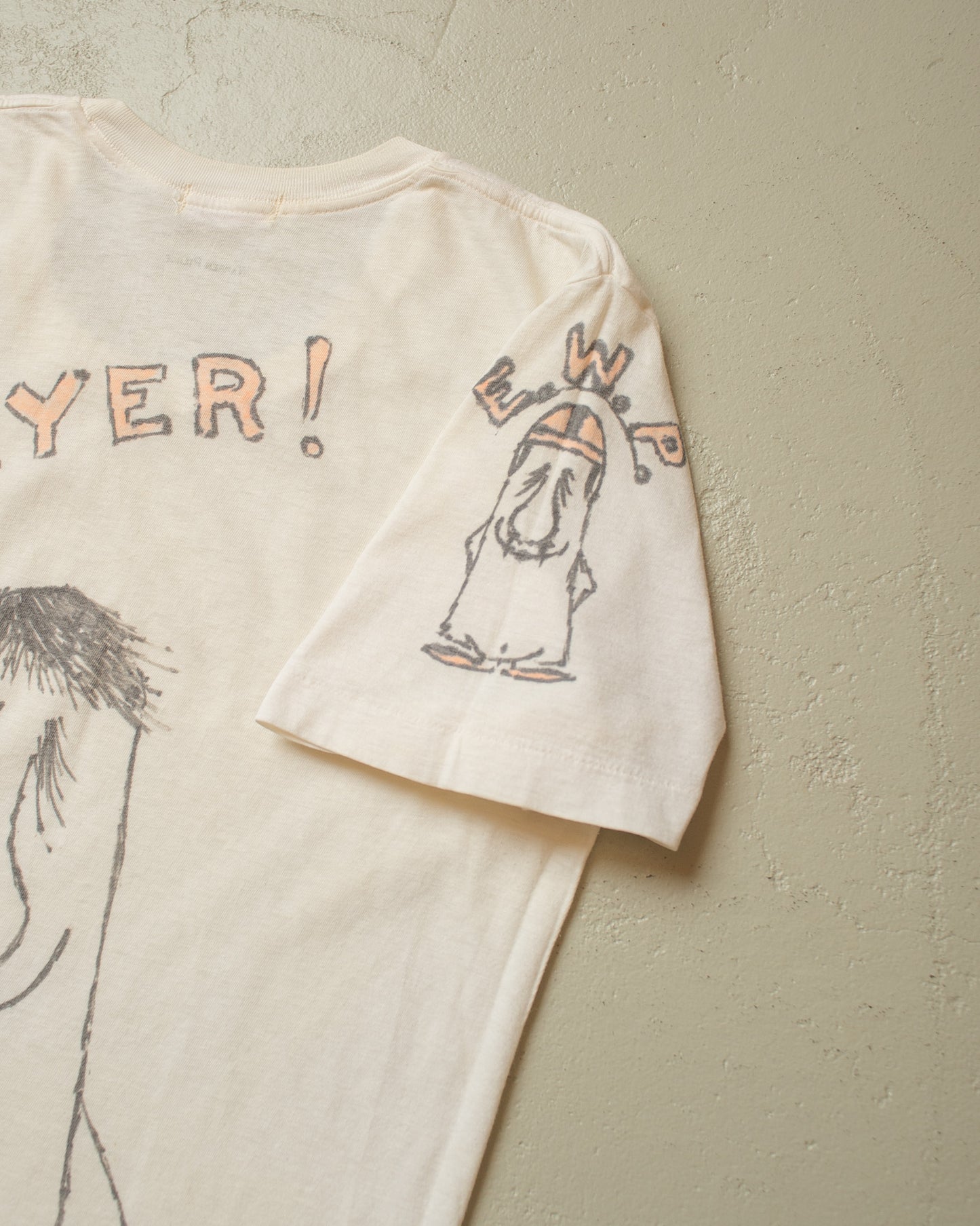 1950s/60s Handpainted unworn Thayer Frat T-shirt white - M