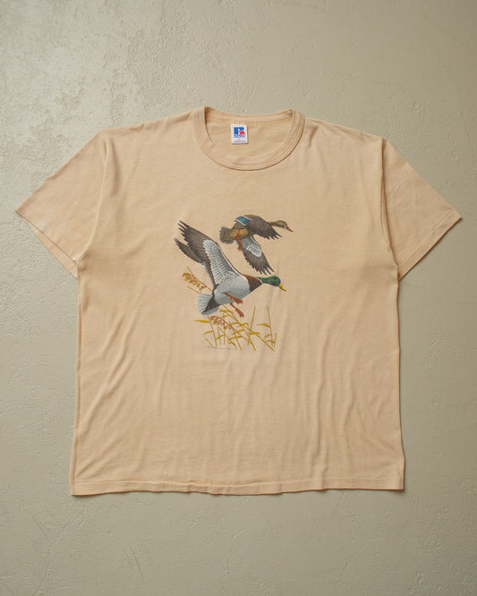 1980s Wildlife Duck T-shirt beige - L