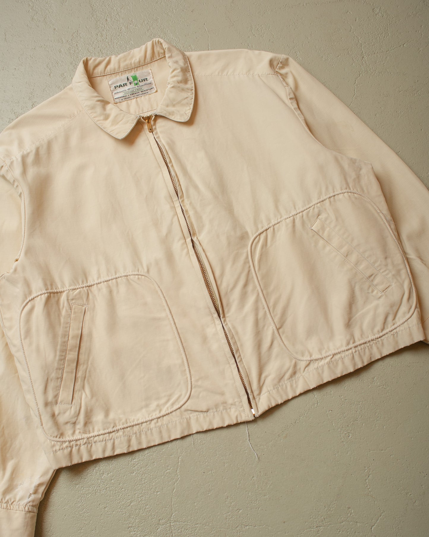1960s Par Four Golf Chinstrap Jacket beige - M/L