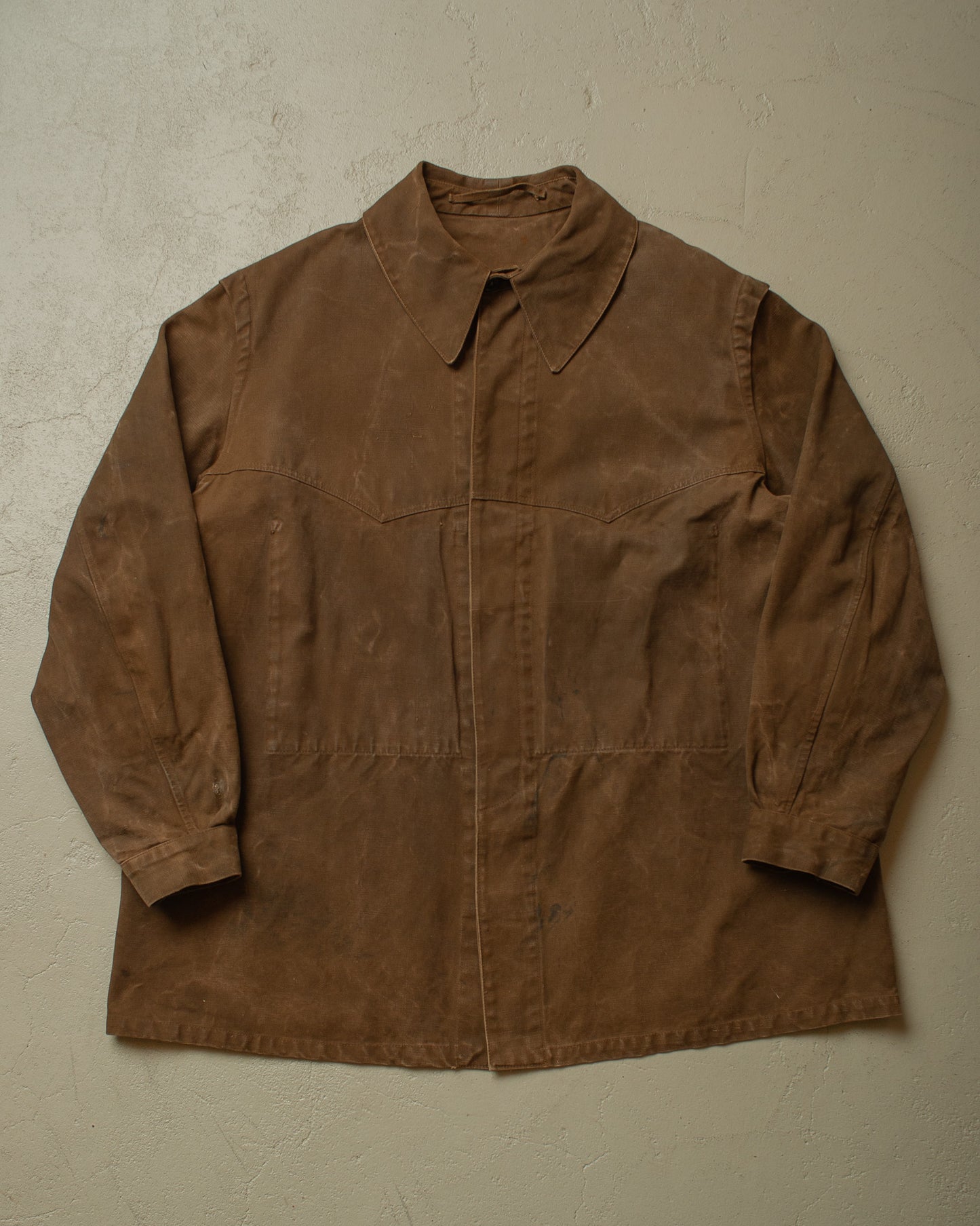 1940s French Railway Canvas Workwear Jacket brown - XXL