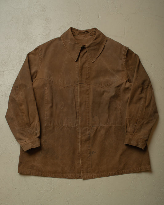 1940s French Railway Canvas Workwear Jacket brown - XXL