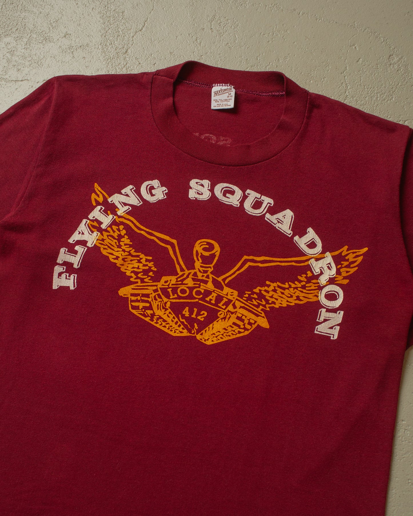 1980s Flying Squadron UAW T-shirt burgundy - S/M
