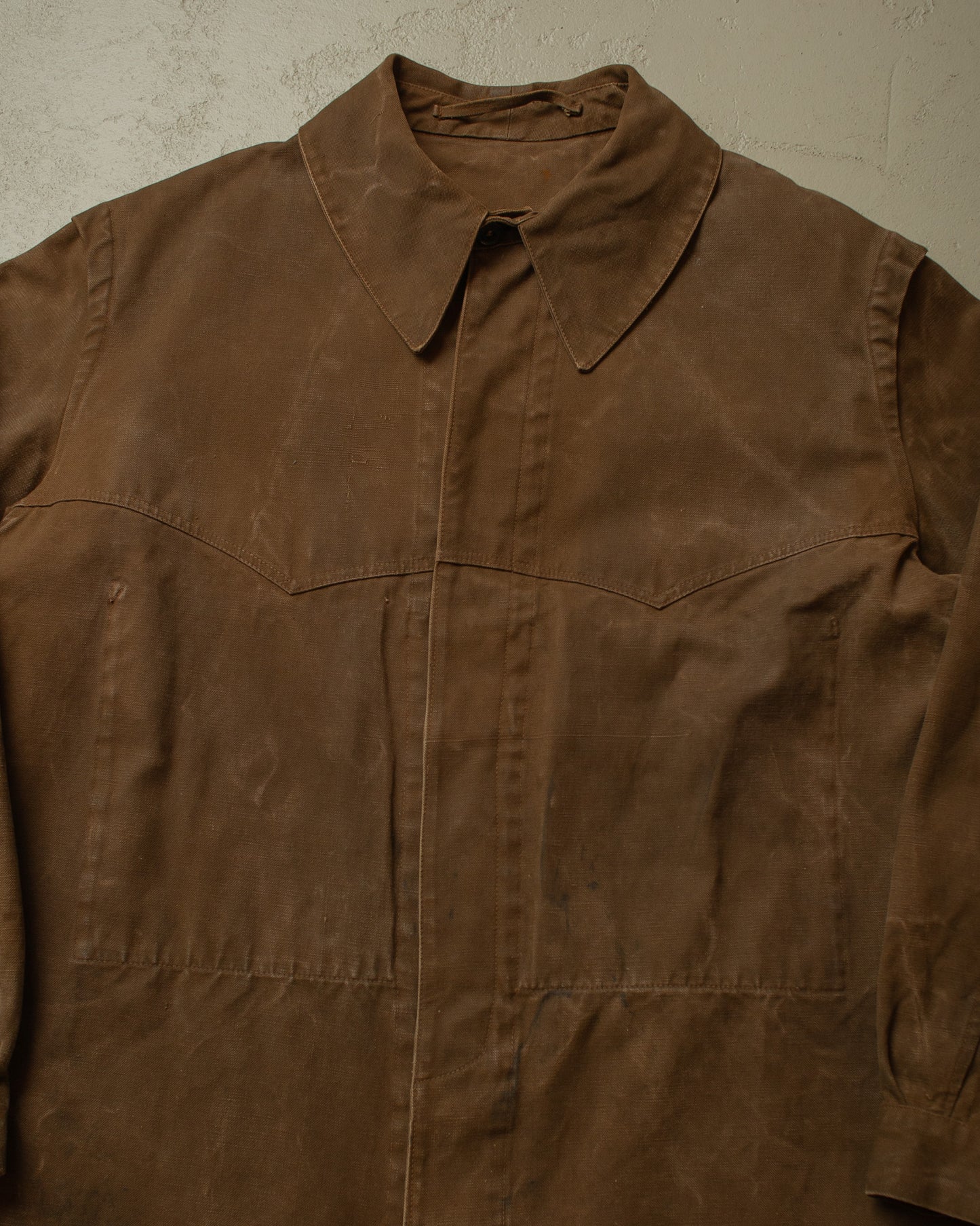 1940s French Railway Canvas Workwear Jacket brown - XXL