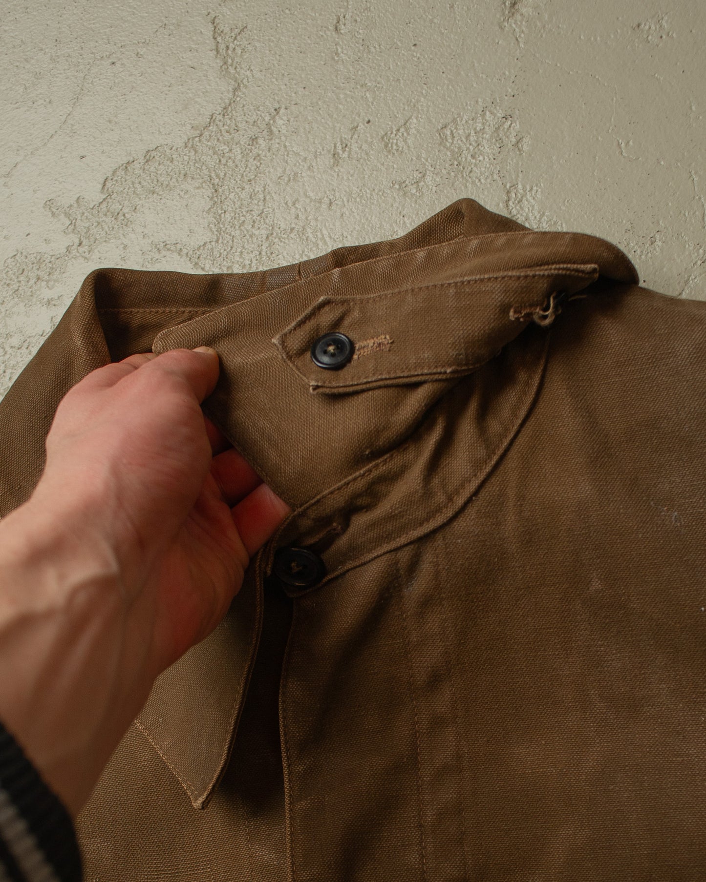 1940s French Railway Canvas Workwear Jacket brown - XXL