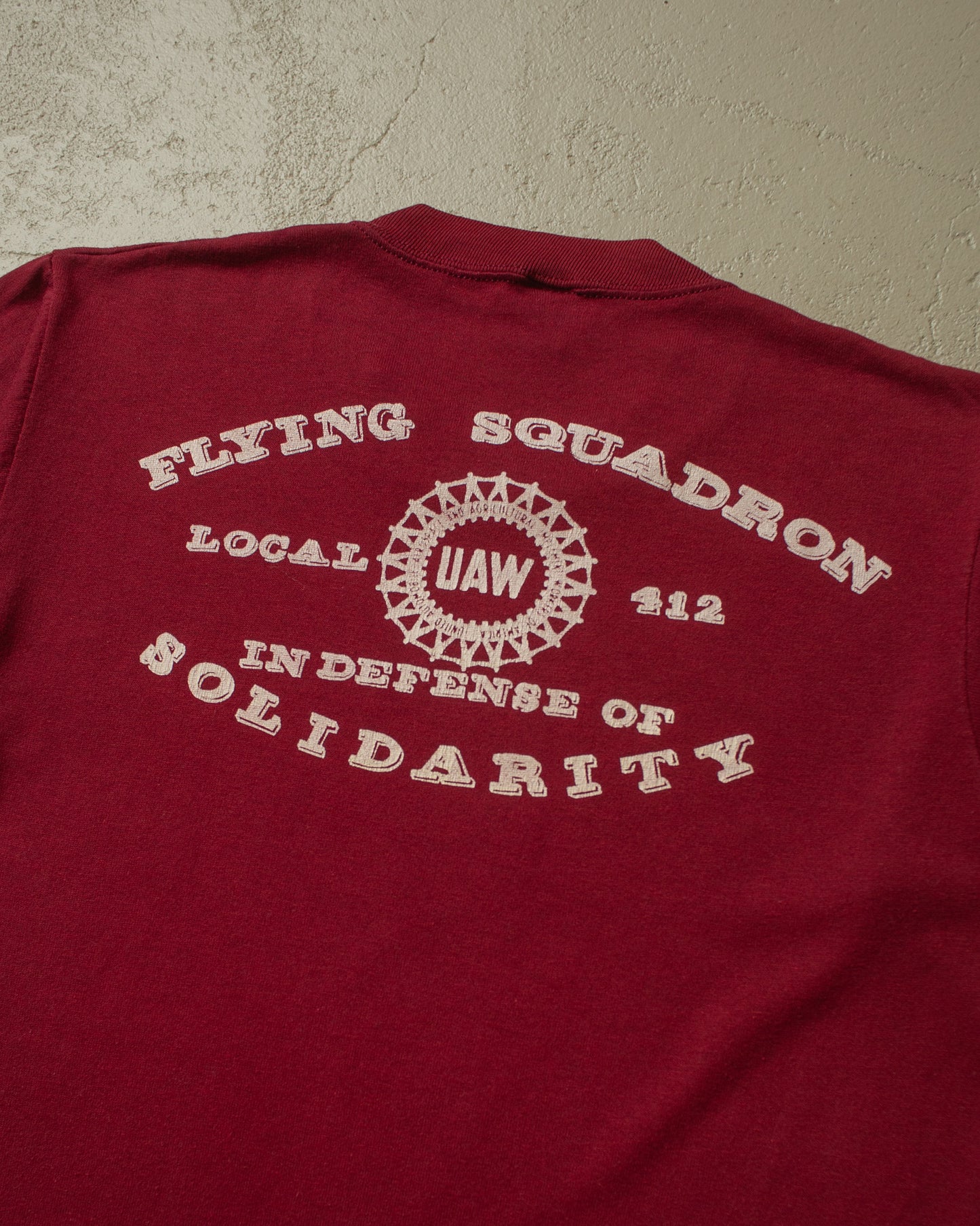 1980s Flying Squadron UAW T-shirt burgundy - S/M