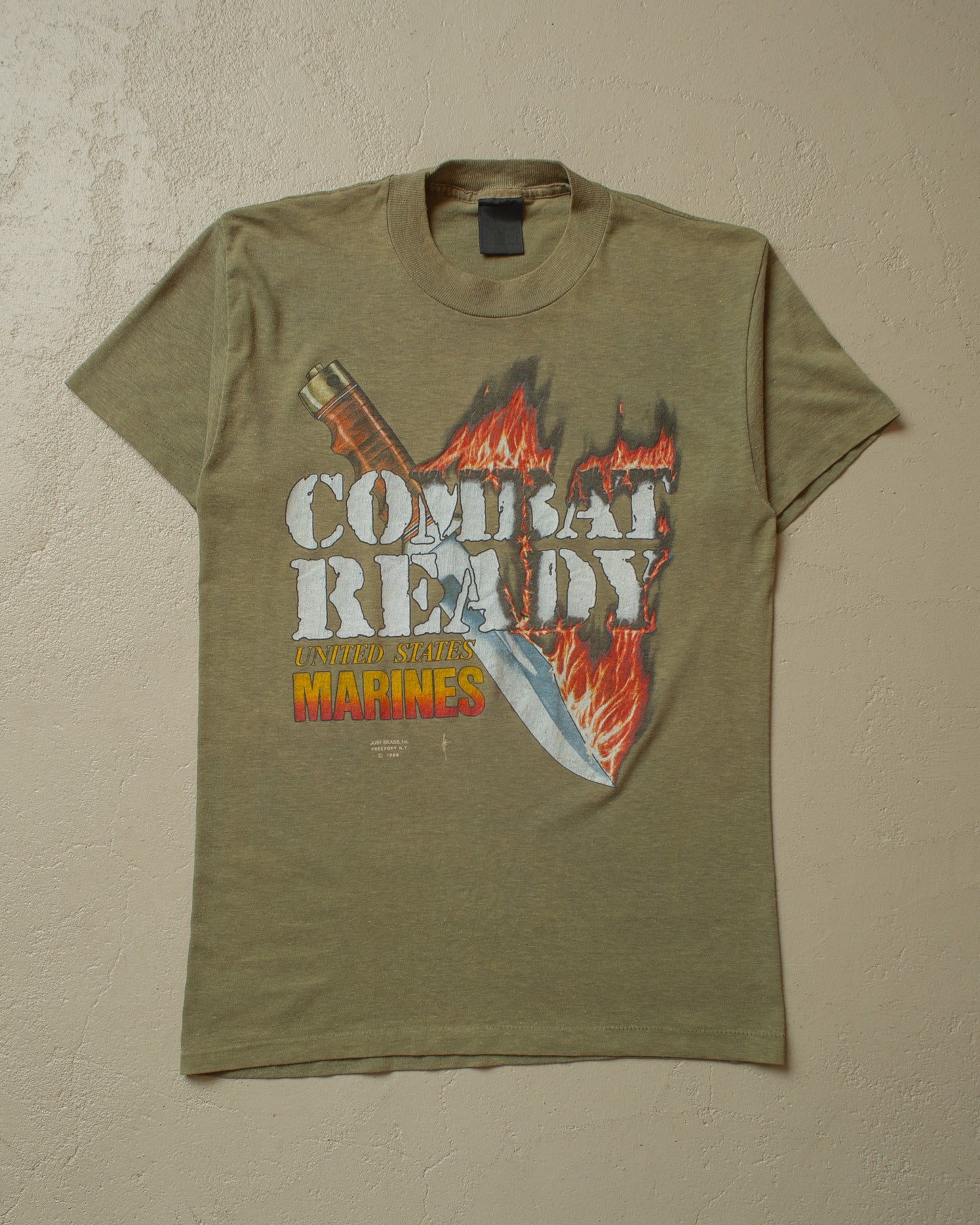 1989 USMC Combat Ready T-shirt khaki - S