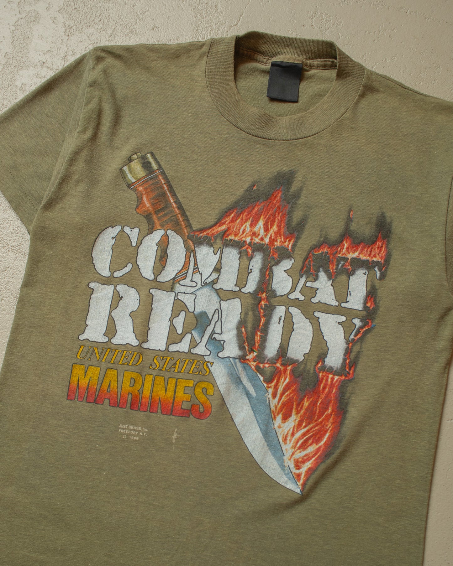 1989 USMC Combat Ready T-shirt khaki - S