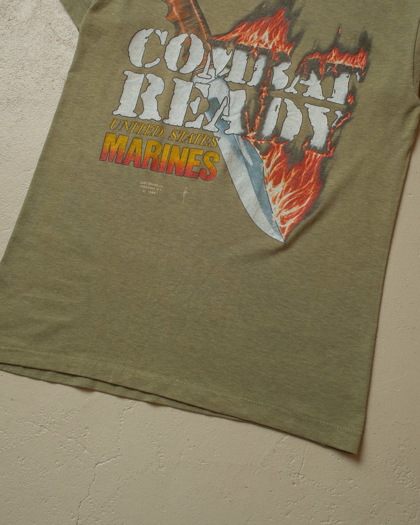 1989 USMC Combat Ready T-shirt khaki - S